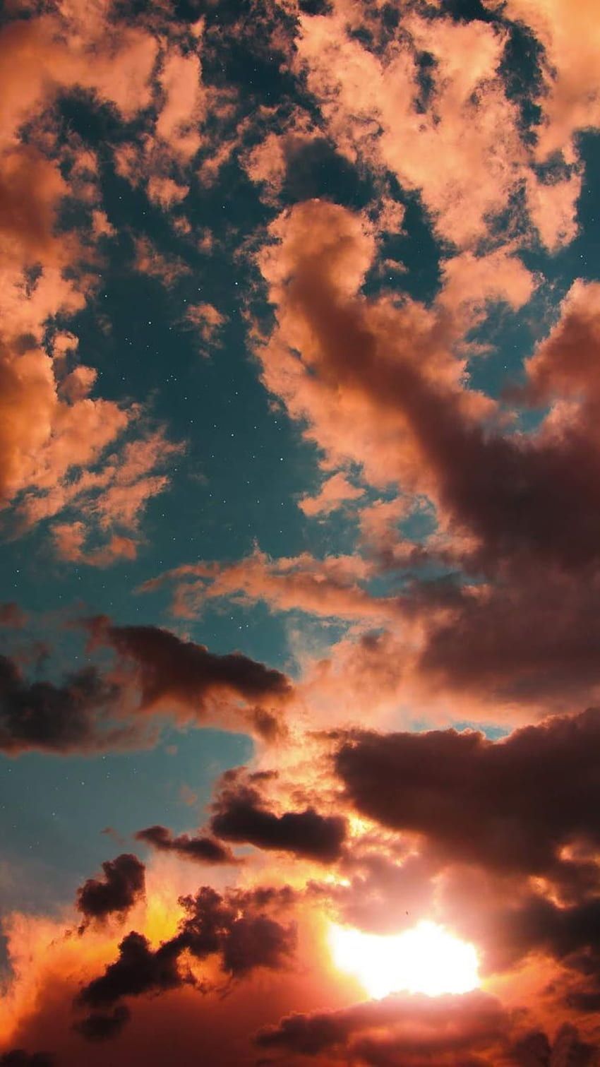  Himmel Hintergrundbild 850x1511. Sonnenuntergang in den Himmel phone wallpaper
