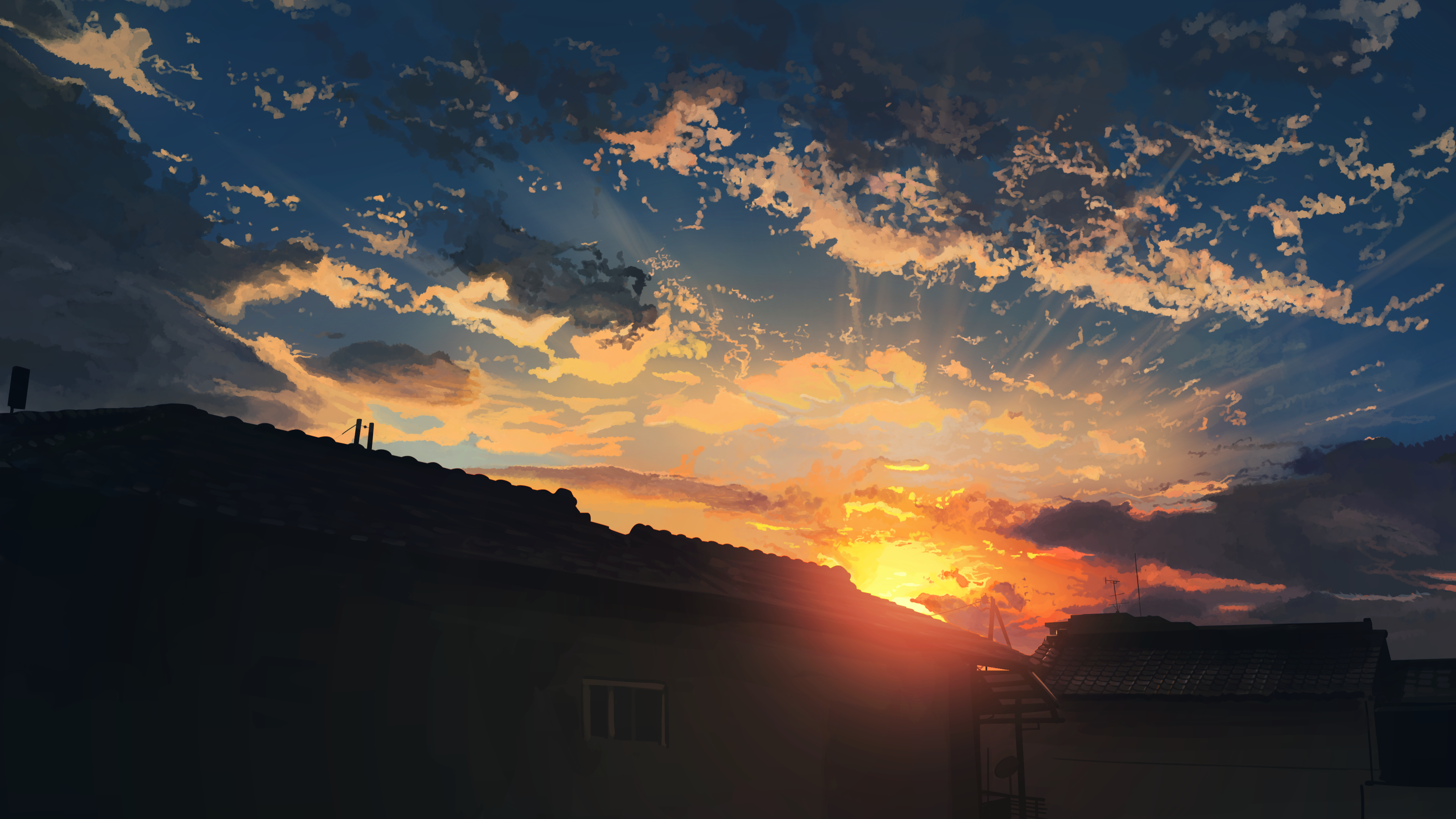  Sonnenaufgang Hintergrundbild 3840x2160. Anime Sonnenuntergang HD Wallpaper und Hintergründe