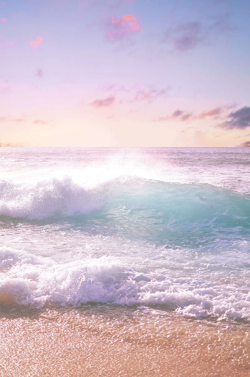  Ozean Hintergrundbild 800x1208. Pastel Ocean, aesthetic, blue, nature, pretty, waves, HD phone wallpaper
