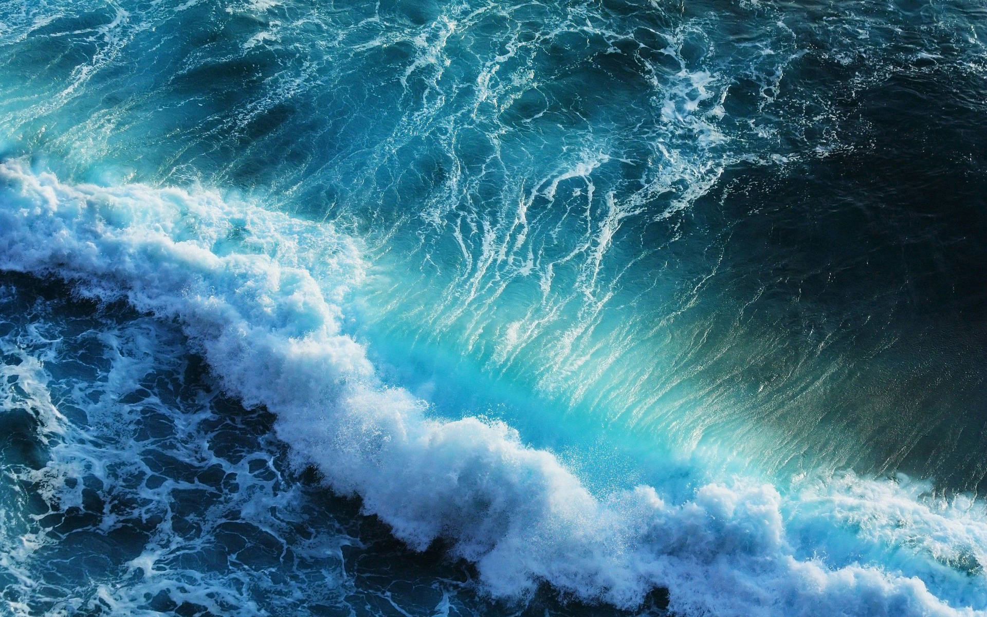  Ozean Hintergrundbild 1920x1200. Download Blue Aesthetic Ocean Waves Wallpaper