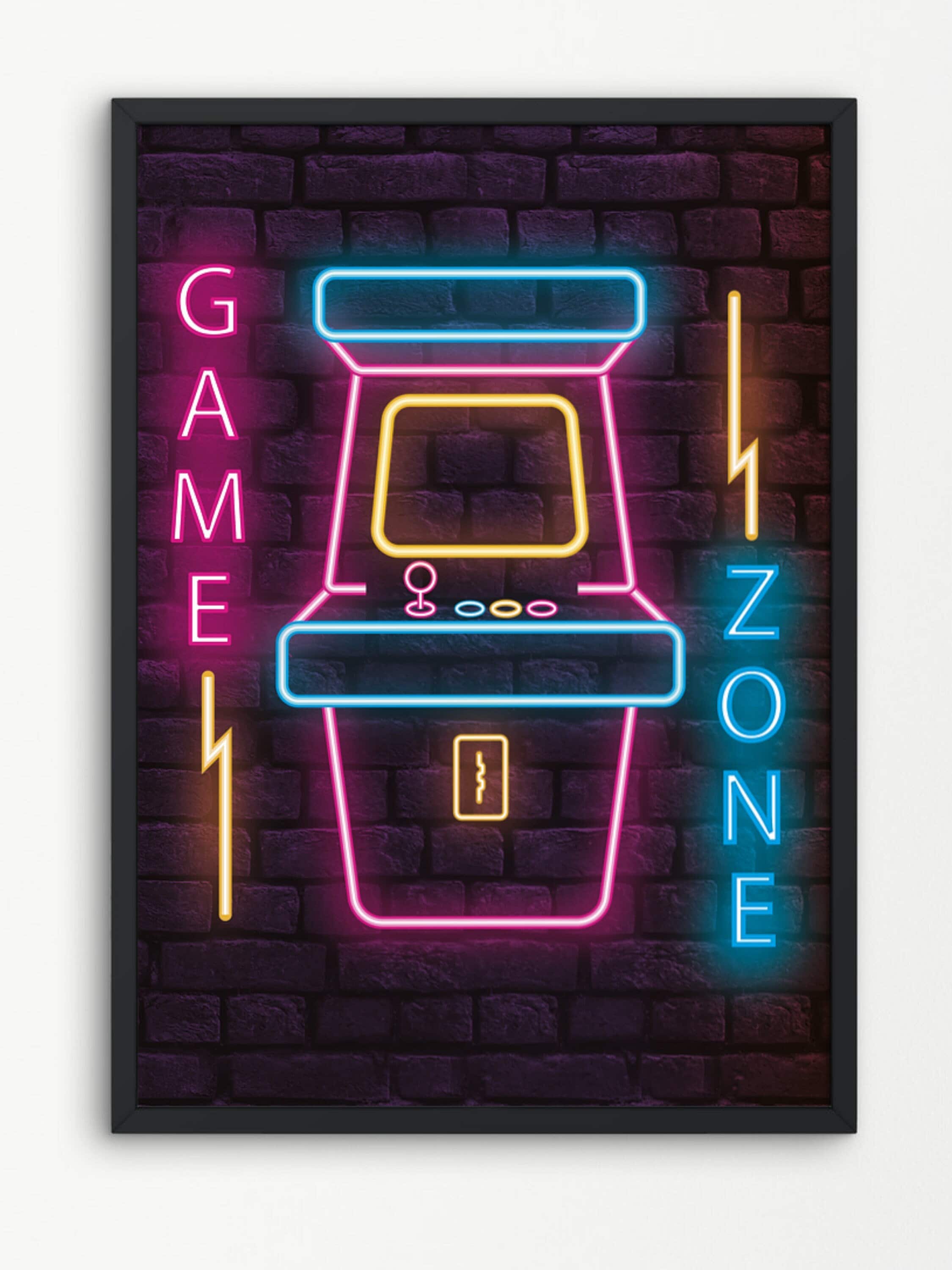 Gaming Hintergrundbild 2250x3000. Gaming Poster Neon Retro Gaming Wallpaper Geschenkidee