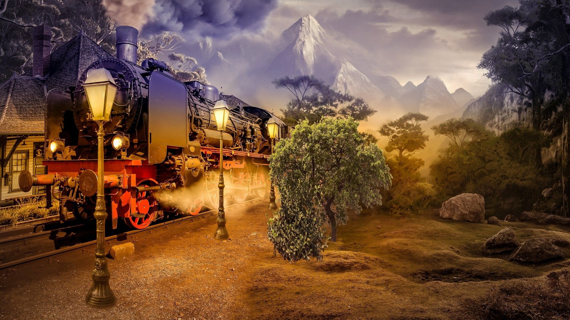  Dampflok Hintergrundbild 1920x1080. Eisenbahn Hintergrundbilder Fantasy