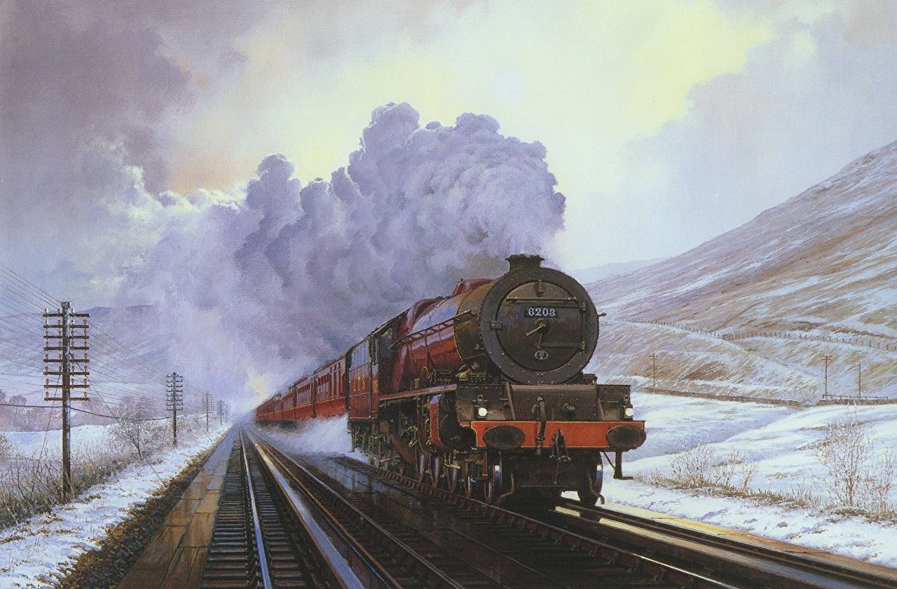  Dampflok Hintergrundbild 1280x840. Bilder von Lokomotive Retro Züge Rauch Gemälde Eisenbahn