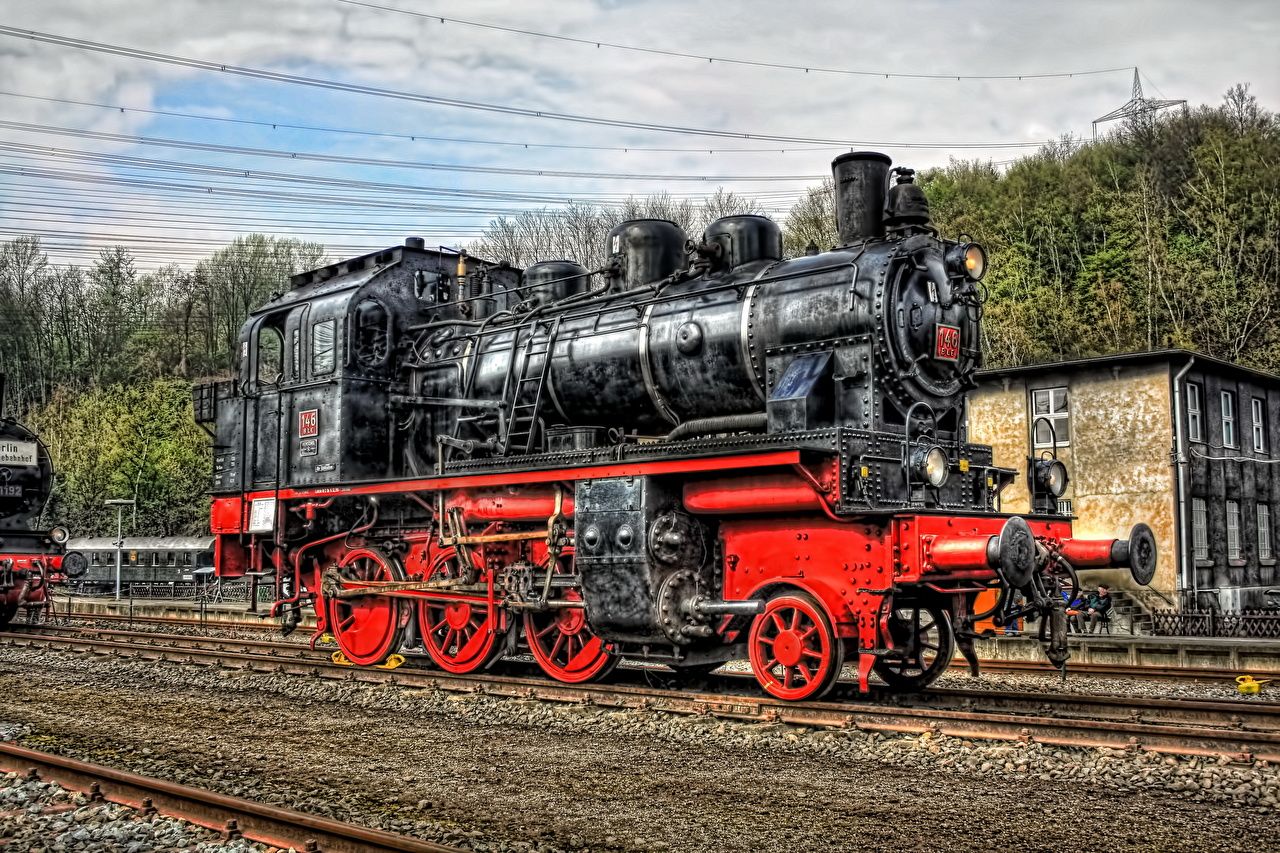  Dampflok Hintergrundbild 1280x853. Fotos von Loks HDRI Retro Steine Eisenbahn