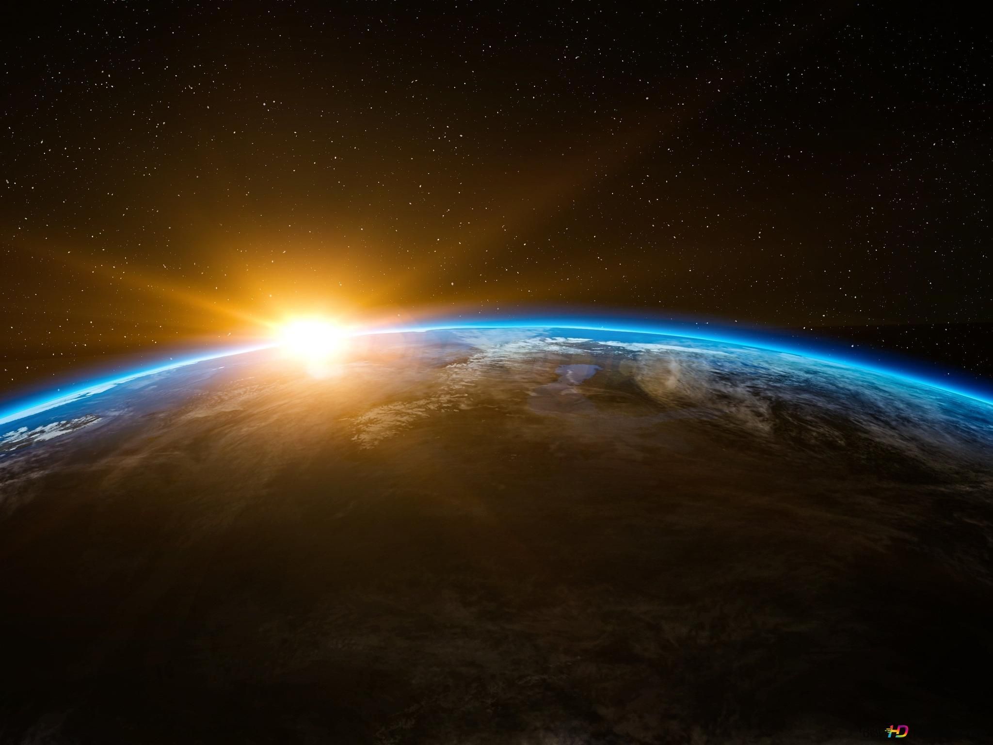  Das Beste Der Welt Hintergrundbild 2048x1536. Sonnenaufgang im Weltraum 4K Hintergrundbild herunterladen