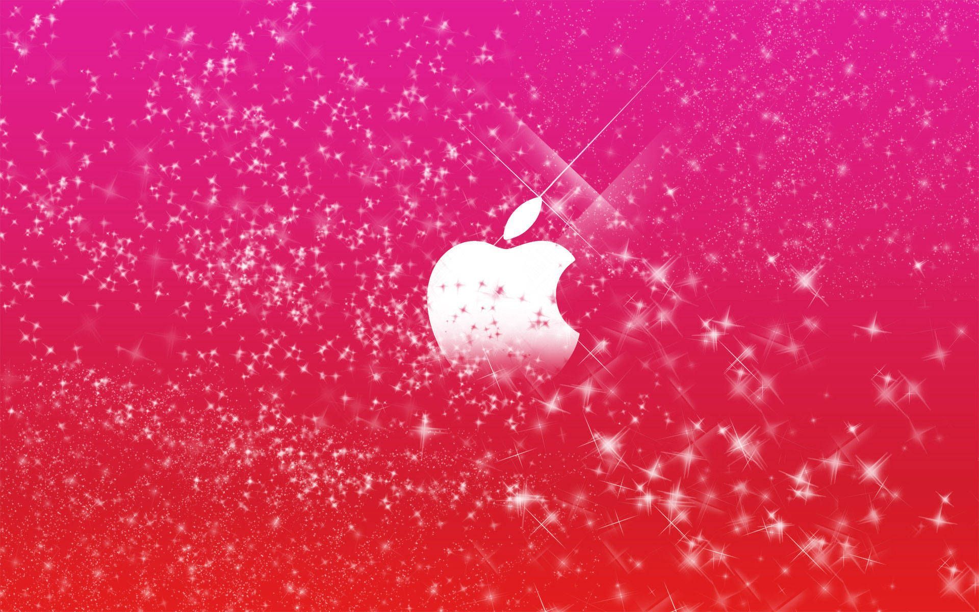 Apple Hintergrundbild 1920x1200. Download Light Pink Aesthetic Apple Sparkles Wallpaper