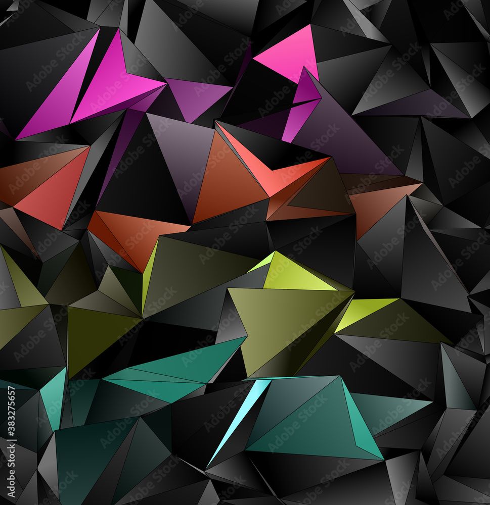  Design Hintergrundbild 969x1000. 3D Triangles, Abstract Background. Design Wallpaper. Stock Illustration