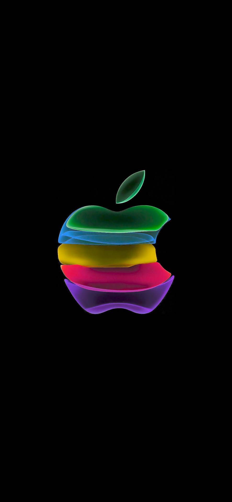 Apple Hintergrundbild 887x1920. Download Cool iPhone 11 Rainbow Aesthetic Apple Logo Wallpaper