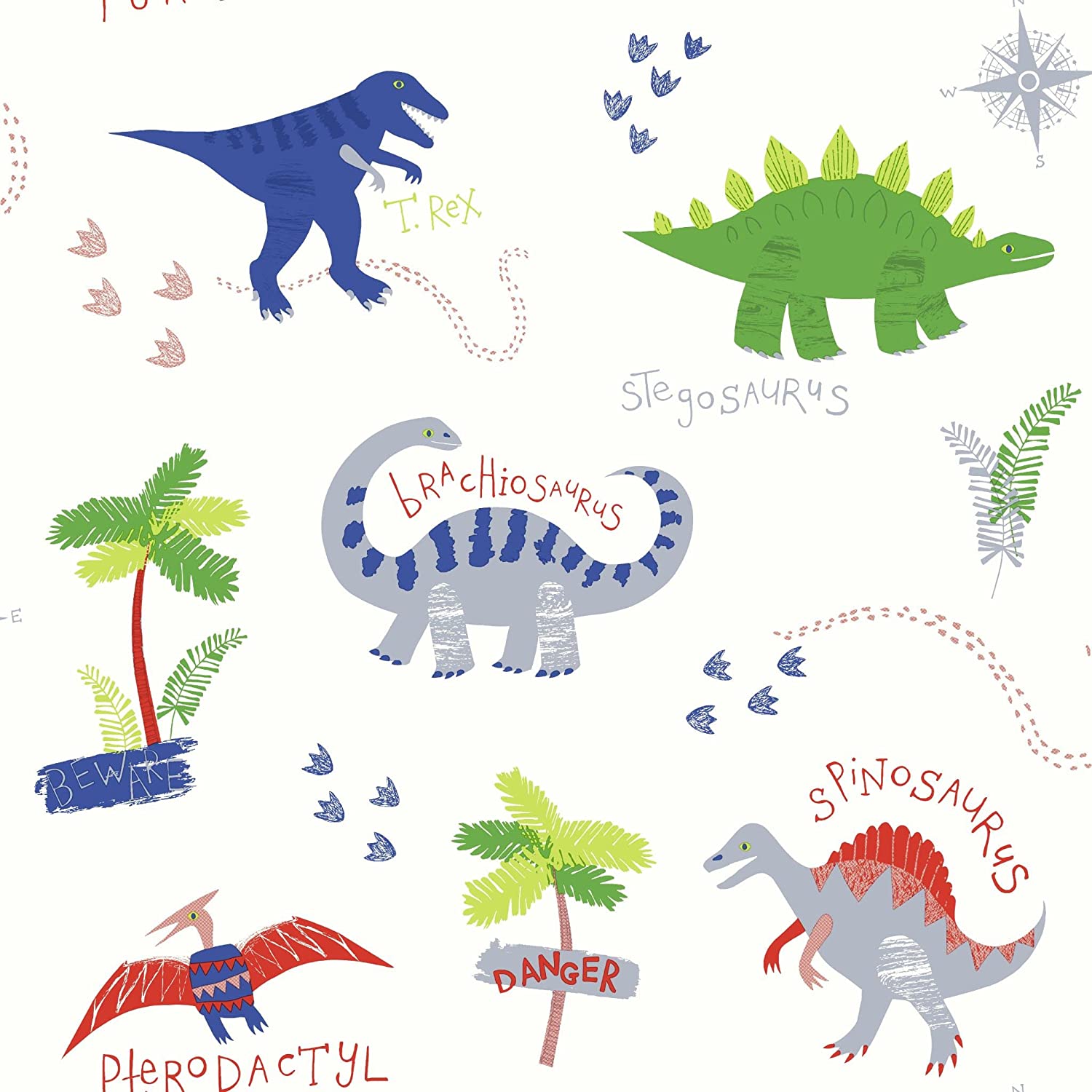  Dino Hintergrundbild 1500x1500. Arthouse Imagine Fun Dino Doodle Multi Wallpaper 667500 Dinosaur : Amazon.de: DIY & Tools