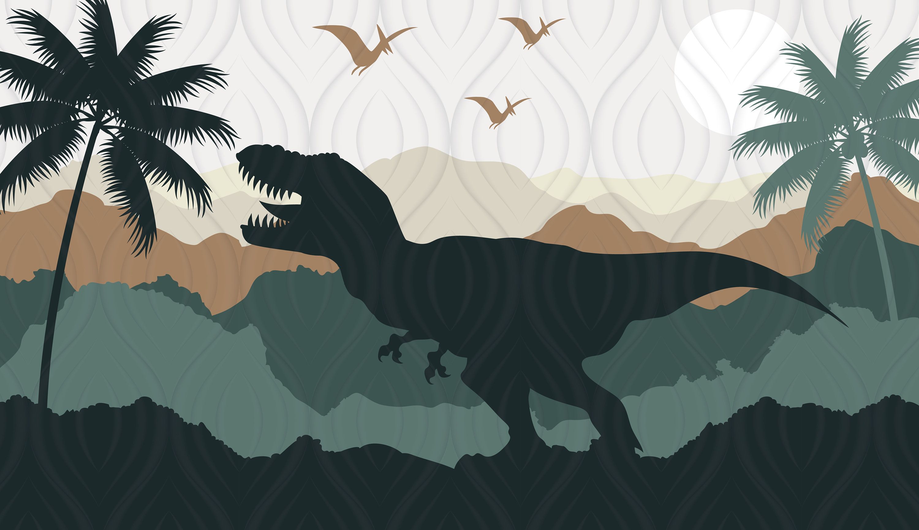  Dino Hintergrundbild 3000x1729. T Rex Dinosaur Wallpaper Baby Boy Nursery Large Dinosaur New Zealand