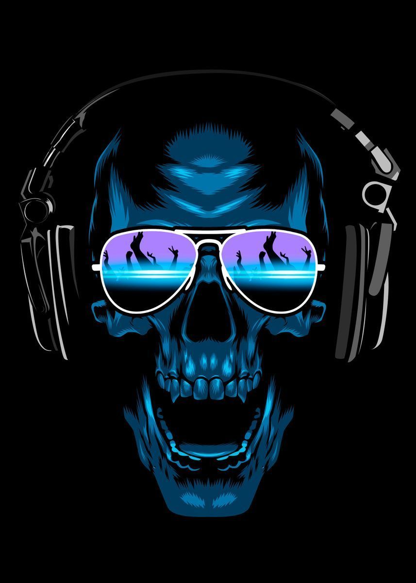  DJ Hintergrundbild 857x1200. DJ Skulls Wallpaper Free DJ Skulls Background