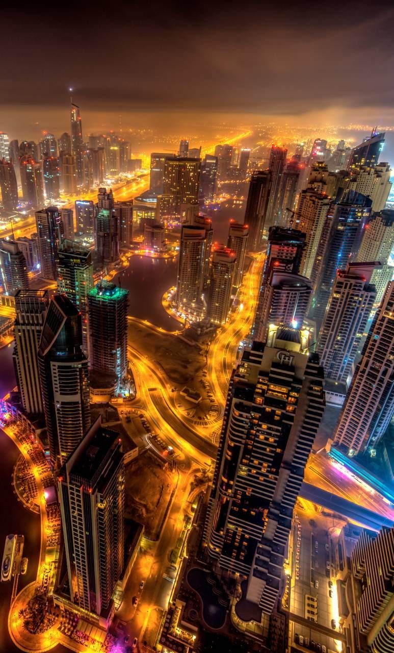  Dubai Hintergrundbild 773x1280. Night city. City wallpaper, Dubai aesthetic, Dubai buildings
