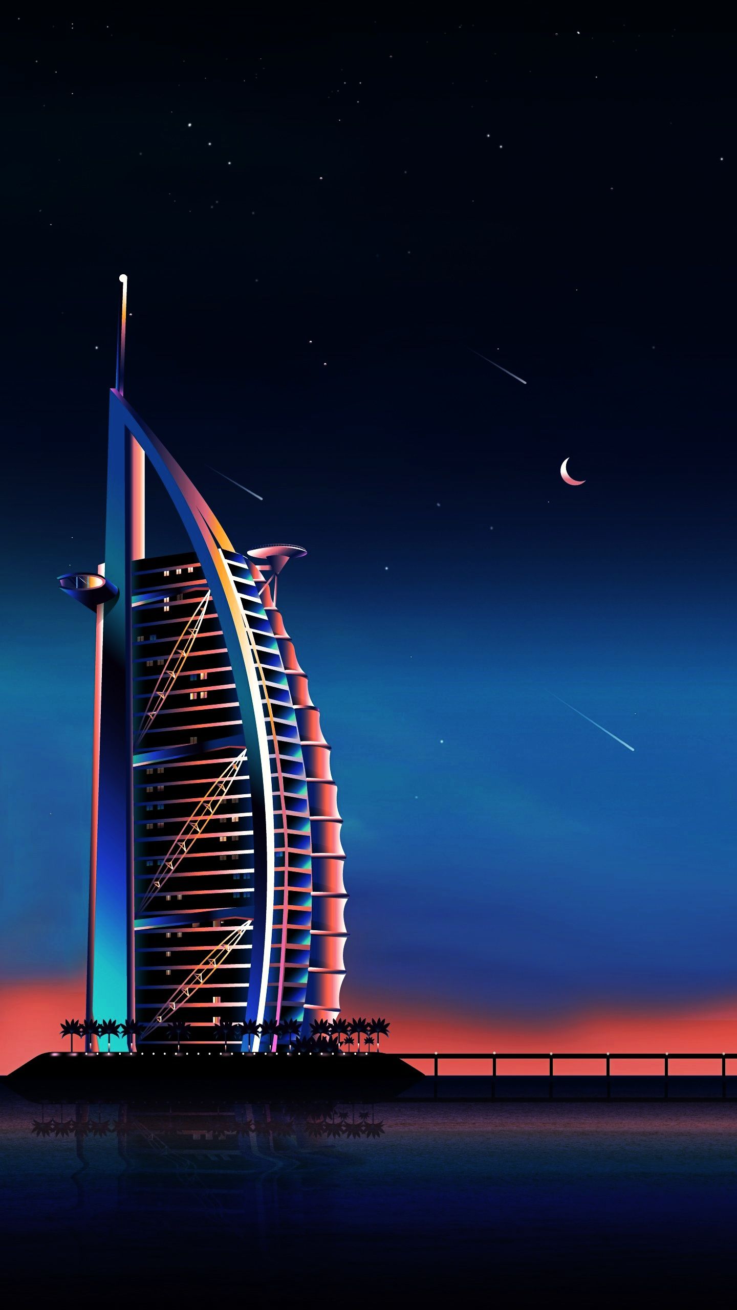  Dubai Hintergrundbild 1440x2560. Kostenlose Hintergrundbilder Dubai, Vaporwave, Nacht, Atmosphäre, Tower, Bilder Für Ihren Desktop Und Fotos