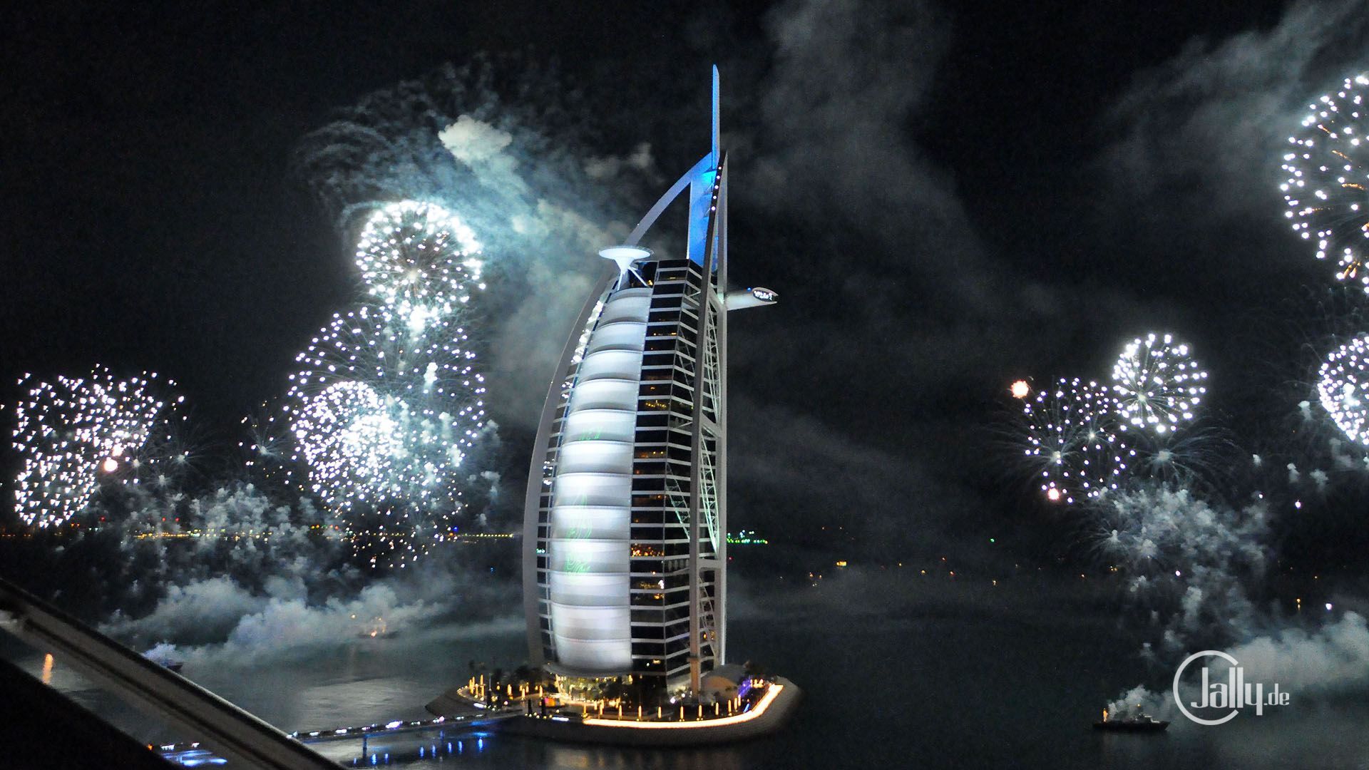  Dubai Hintergrundbild 1920x1080. Feuerwerk an Silvester in Dubai Arabische Emirate / Dubai