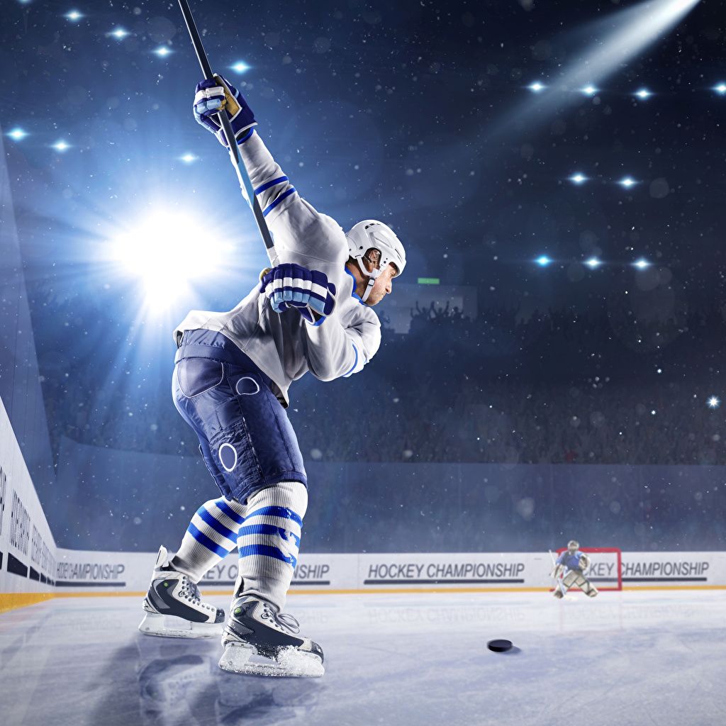  Eishockey Hintergrundbild 1024x1024. Desktop Hintergrundbilder Lichtstrahl Mann Helm Kunsteisbahn Sport
