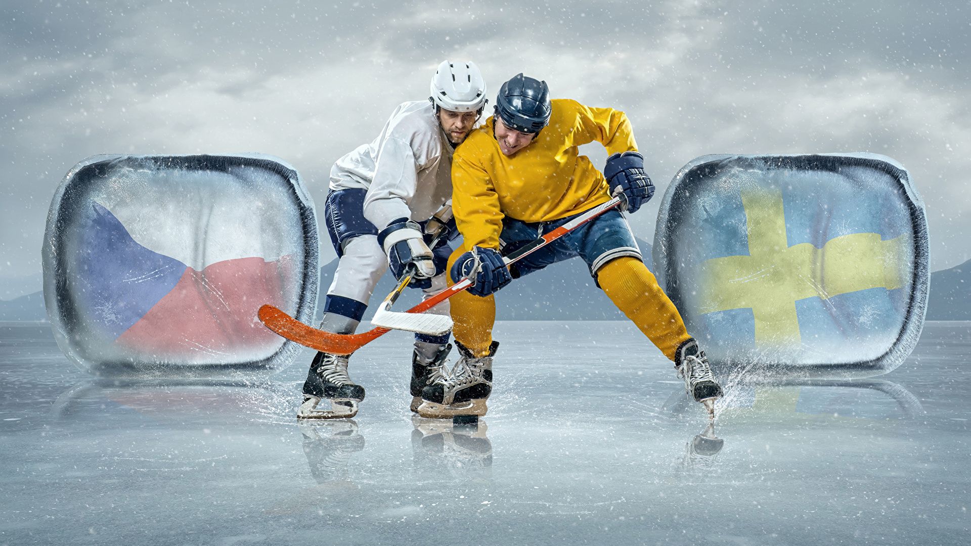  Eishockey Hintergrundbild 1920x1080. Fotos Schlittschuh Mann Eisbahn 2 sportliches Hockey 1920x1080