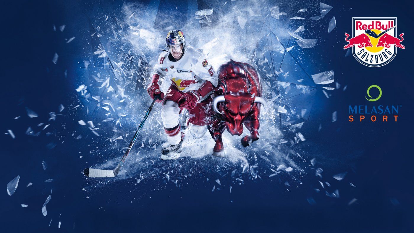  Eishockey Hintergrundbild 1400x788. MELASAN SPORT neuer Partner des EC Red Bull Salzburg. EC Red Bull Salzburg