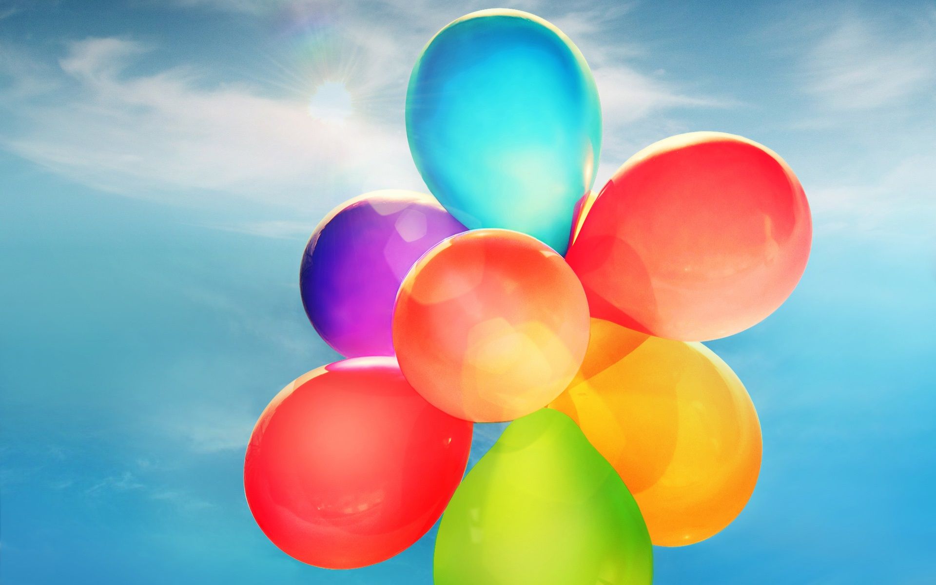  Farben HD Hintergrundbild 1920x1200. Luftballons, bunte Farben, Himmel 1920x1200 HD Hintergrundbilder, HD, Bild