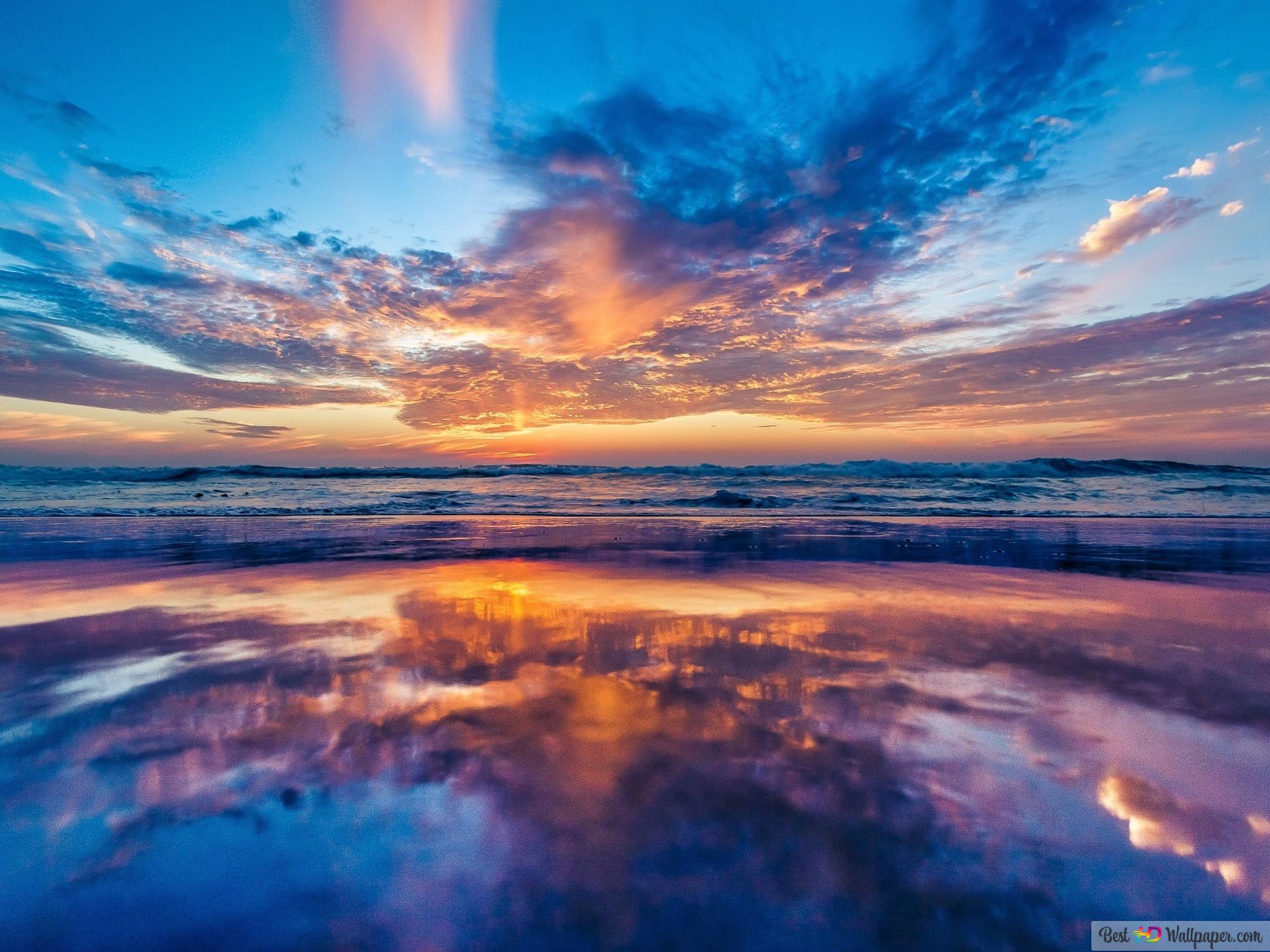  Farben HD Hintergrundbild 2048x1536. Spiegelung des Himmels im Wasser begleitet von prächtigen Farben 4K Hintergrundbild herunterladen