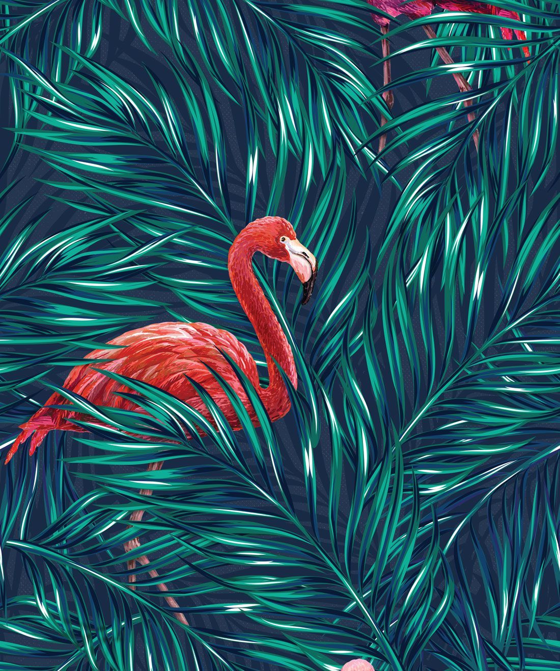  Flamingo Hintergrundbild 1100x1318. Tropical Flamingos • Jungle wallpaper of Pink Flamingos
