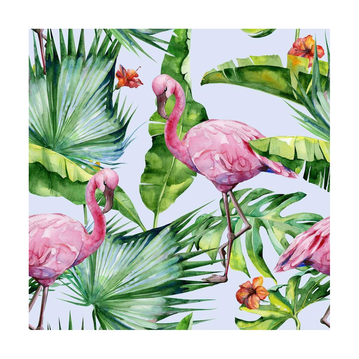  Flamingo Hintergrundbild 1200x1200. Wallpaper 53x240 cm Watercolour Tropical Flamingo