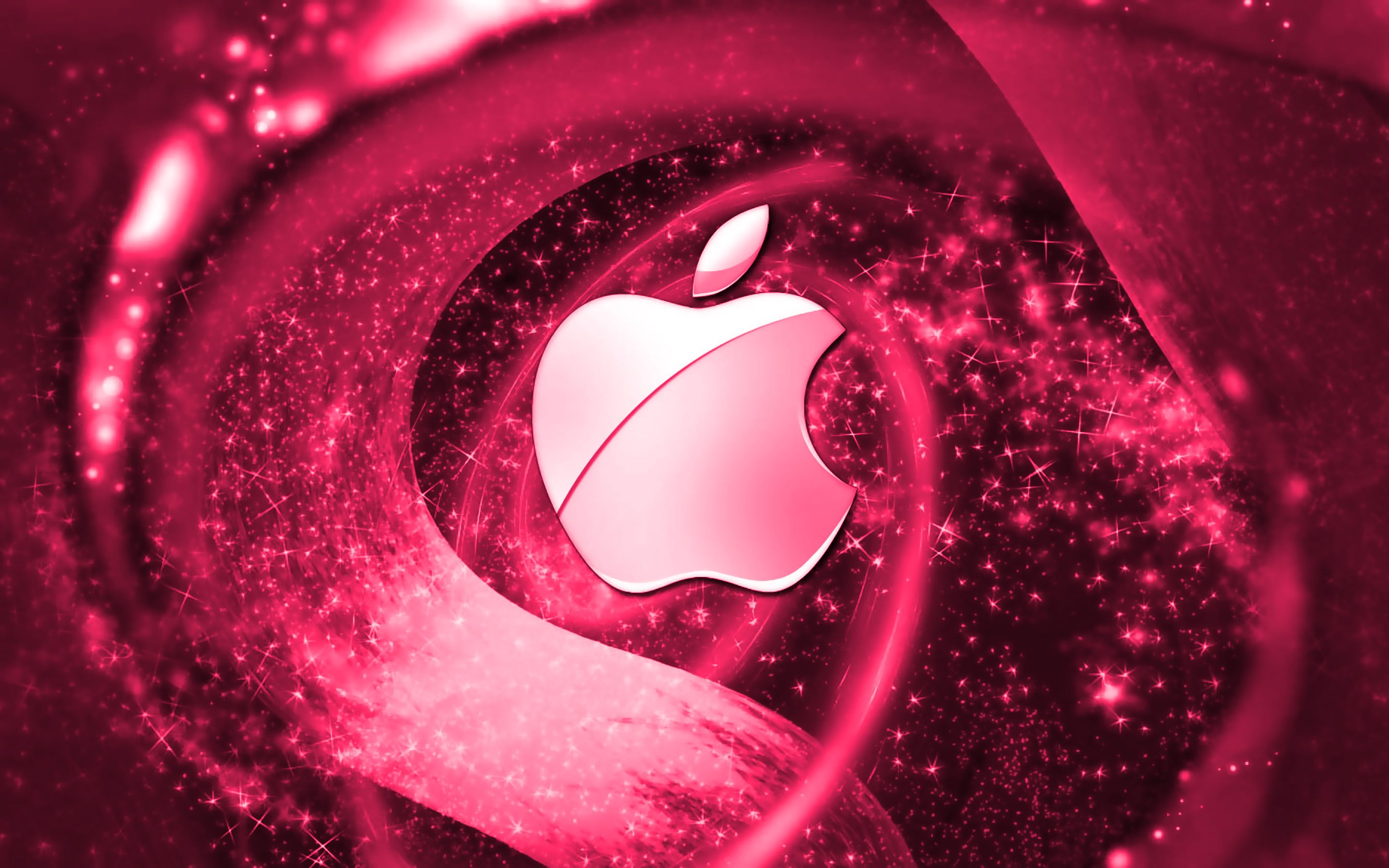 Apple Rosa Hintergrundbild 2880x1800. Herunterladen Hintergrundbild Apple Pink Logo, Space, Creative, Apple, Stars, Apple Logo, Digitale Kunst, Rosa Hintergrund Mit Einer Auflösung Zu überwachen 2880x1800. Bilder Auf Dem Desktop