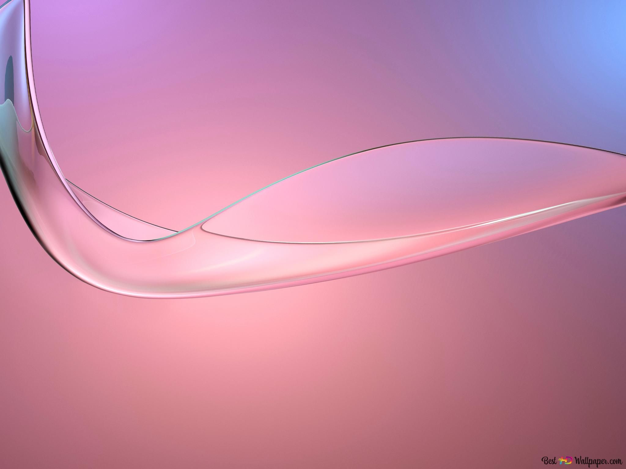 Apple Rosa Hintergrundbild 2048x1536. Rosa glasige Wellen 2K Hintergrundbild herunterladen