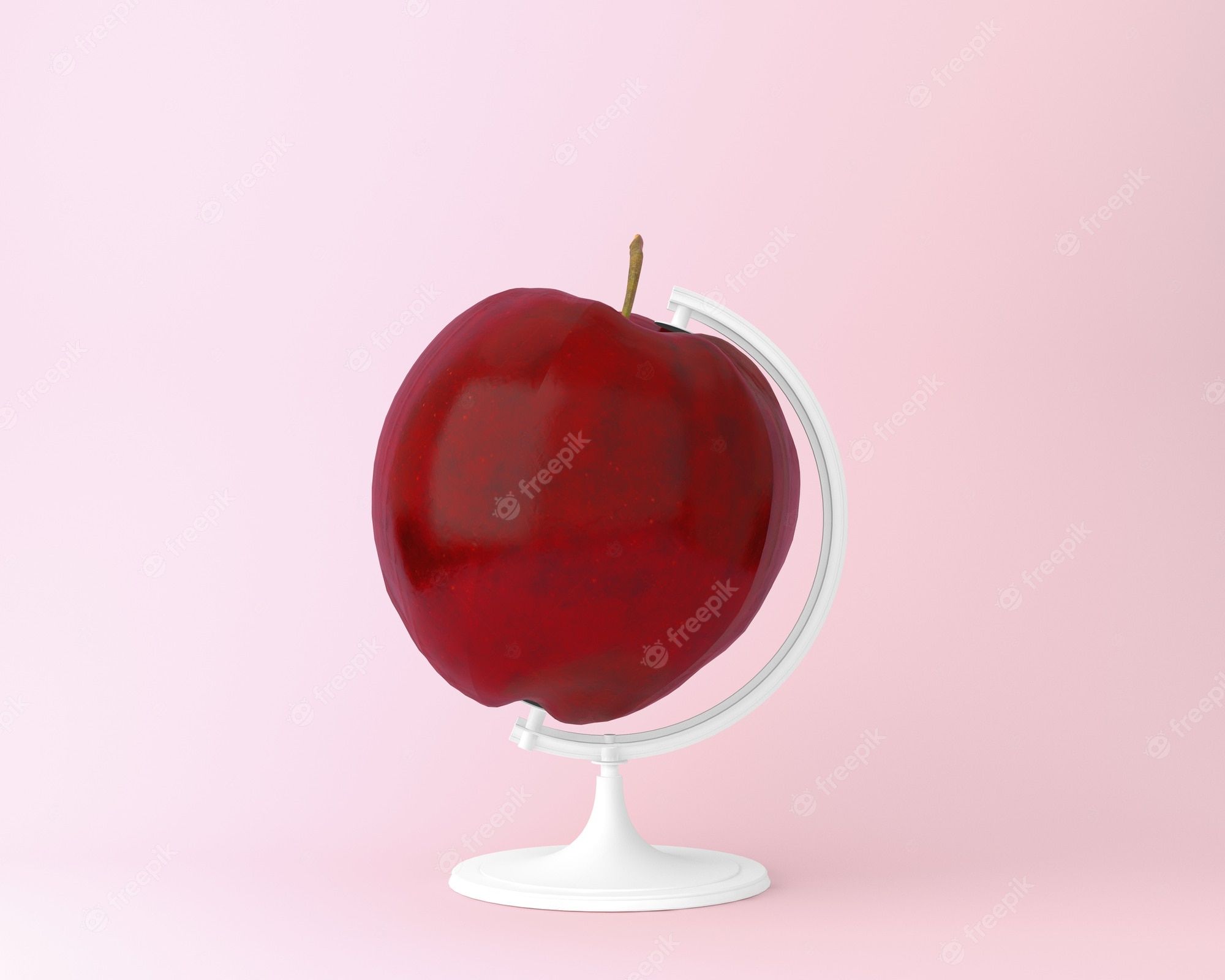 Apple Rosa Hintergrundbild 2000x1600. Kugelkugelkugel Apple Konzepte Auf Pastellrosa Hintergrund