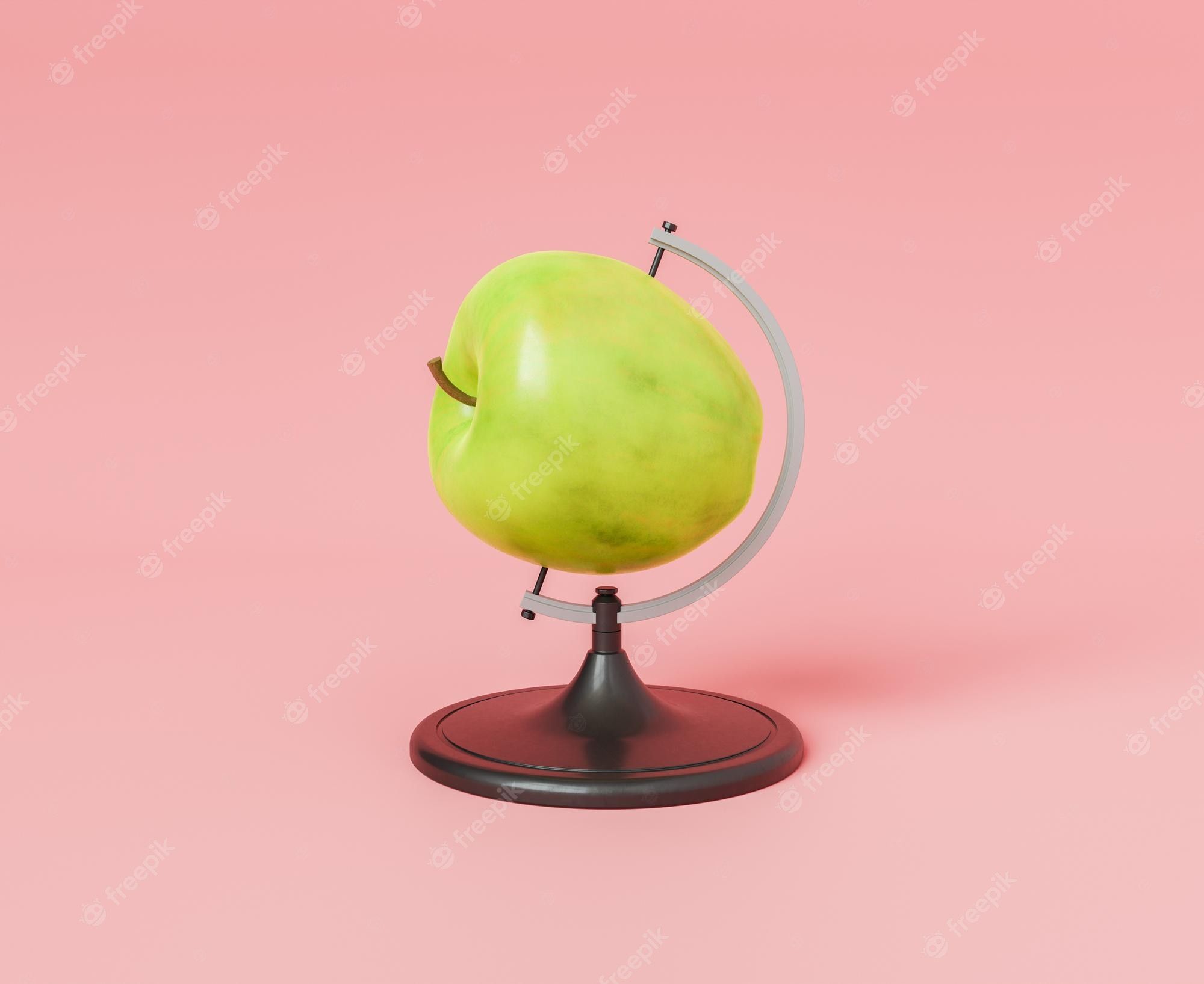 Apple Rosa Hintergrundbild 2000x1636. Apple geformte kugel gegen rosa hintergrund