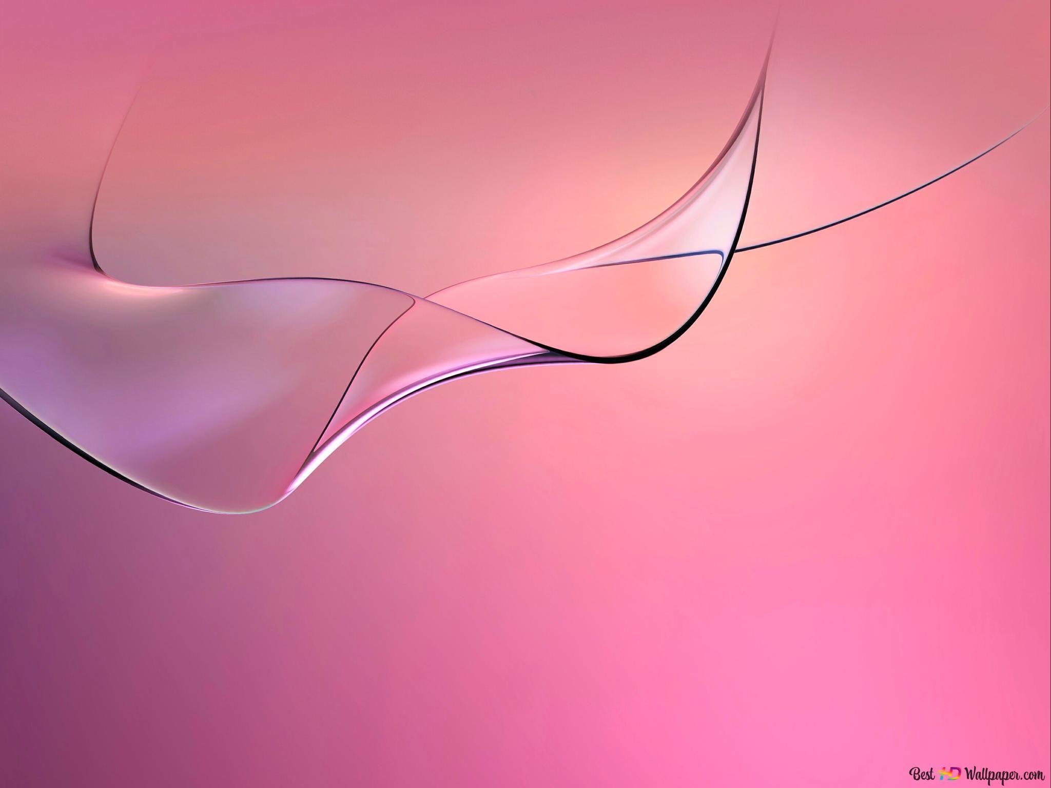 Apple Rosa Hintergrundbild 2048x1536. Glasige rosa Wellen 2K Hintergrundbild herunterladen