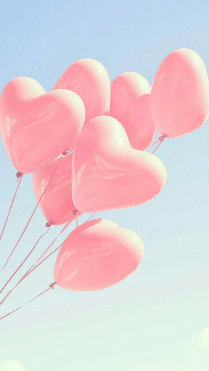  Luftballons Hintergrundbild 720x1280. Pink heart balloons. iPhone wallpaper, Balloons, Pink balloons