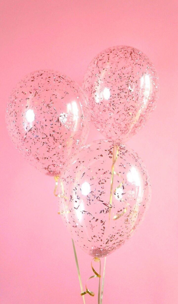  Luftballons Hintergrundbild 720x1225. Transparent balloon. Pink glitter confetti, Glitter balloons, Pink glitter