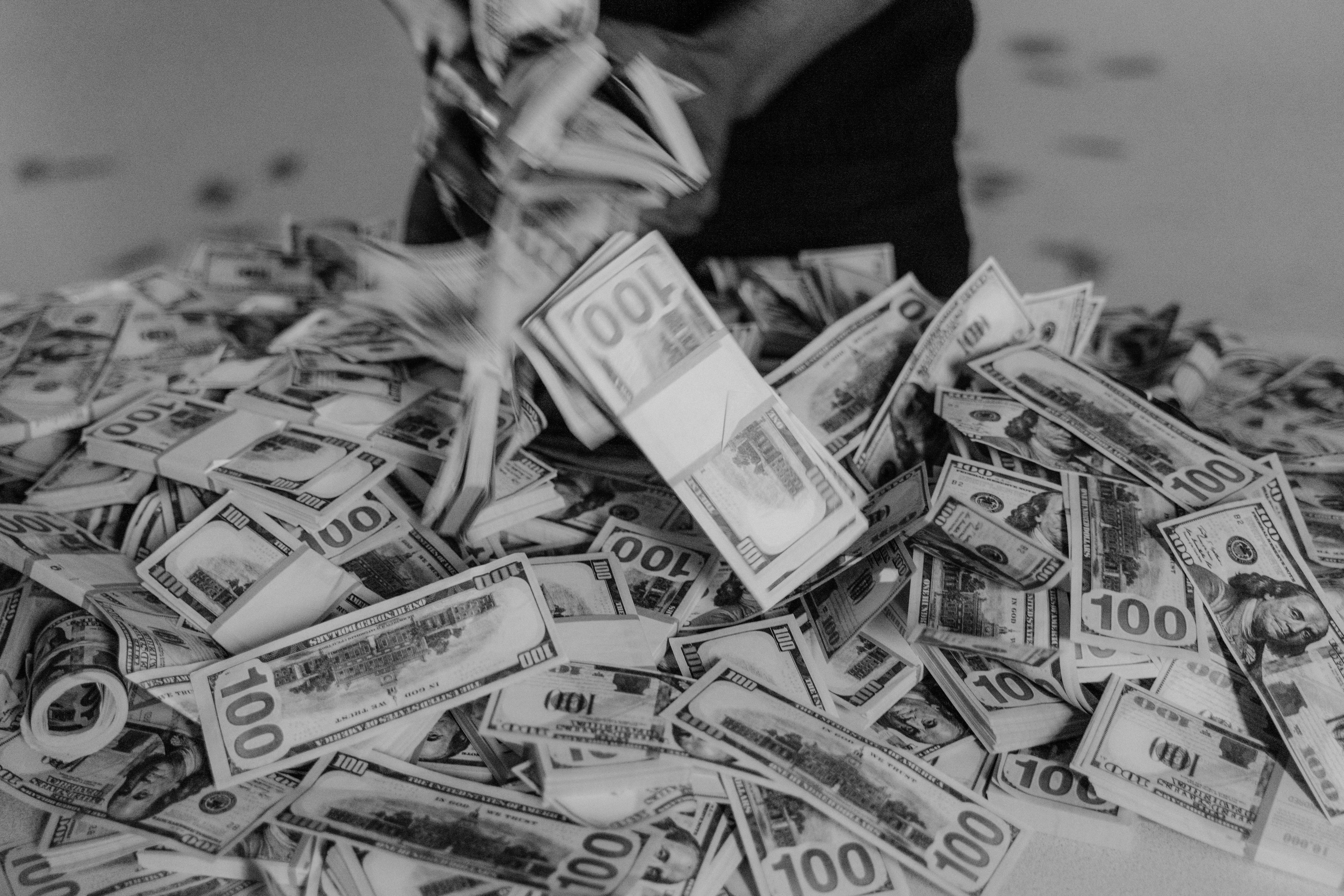  Geld Hintergrundbild 6000x4000. Kostenloses Foto zum Thema: banknoten, bündeln, dollar scheine, finanz, fülle, geld, kasse, nahansicht, profitieren, reich, schwarz und weiß, währung