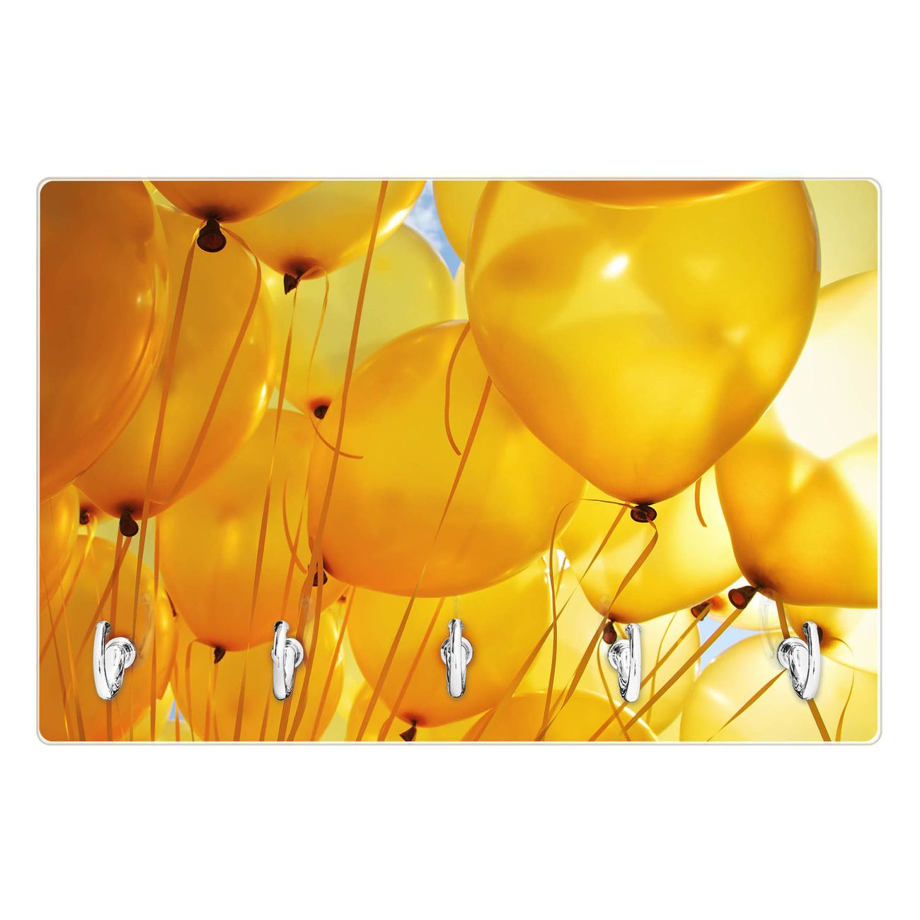  Luftballons Hintergrundbild 1300x1300. Glas Schlüsselbrett mit 5 Haken Gelbe Luftballons
