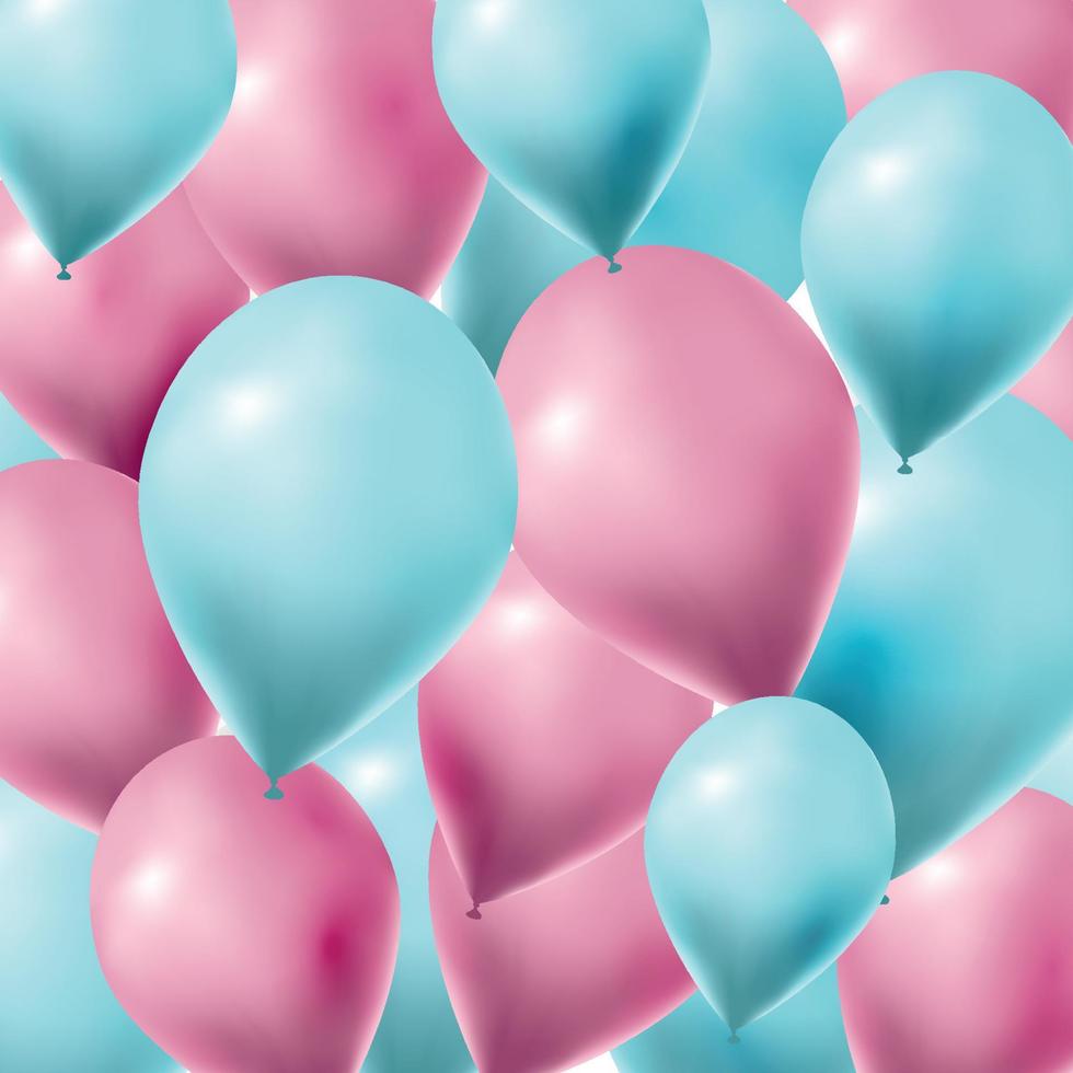  Luftballons Hintergrundbild 980x980. Gender Reveal Party Hintergrund Mit Vielen Rosa Und Blauen 3D Ballons. Kunstvolle Vektorquadratkulisse Mit Fliegenden Heliumkugeln. 7969111 Vektor Kunst Bei Vecteezy