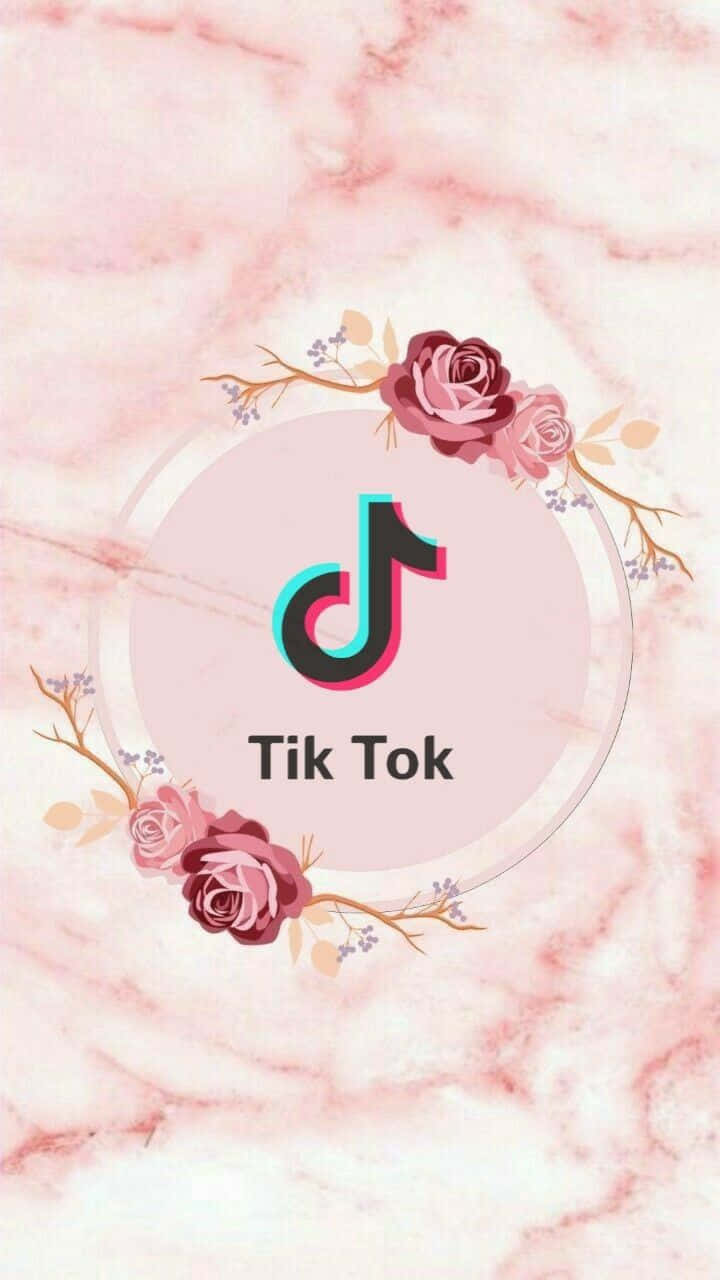  TikTok Hintergrundbild 720x1280. Download Tiktok Aesthetics Logo With Roses Wallpaper