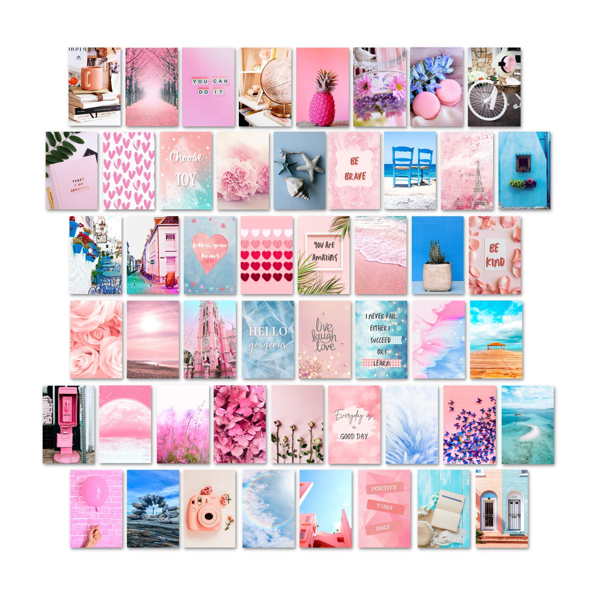  TikTok Hintergrundbild 2000x2000. Koozto Wall Collage Kit, 50pcs 4x6 inches Pink and Blue Photo Prints, Cute Aesthetic Picture for Dorm College Wall Art Decorations, Trendy TikTok Room Decor Wallpaper for Teen Girl Bedroom, Pink, Blue