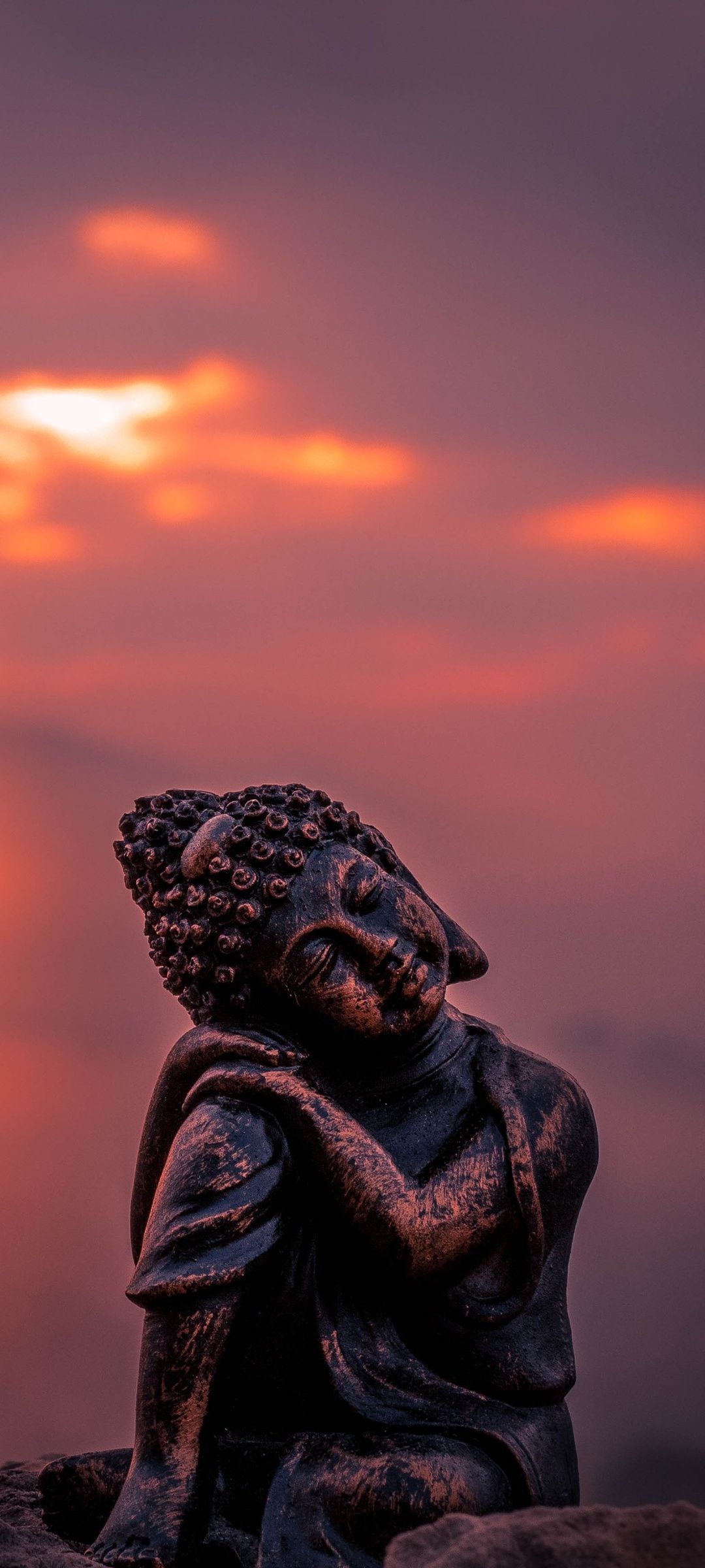  Buddhismus Hintergrundbild 1080x2400. Lord Buddha Wallpaper 4K, Statue, Sunset, Photography