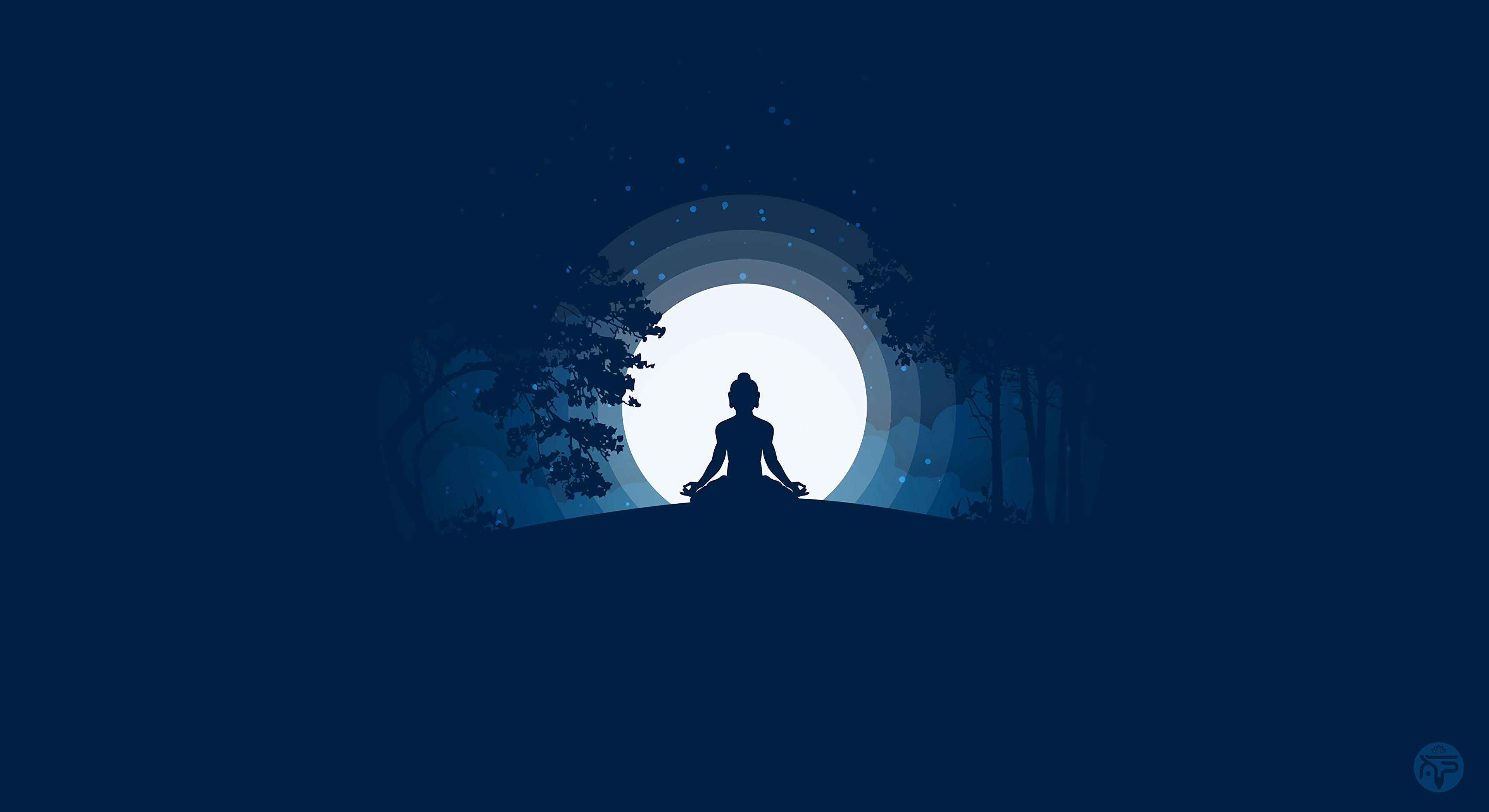  Buddhismus Hintergrundbild 3840x2094. Download Minimalist Meditating Buddha Wallpaper