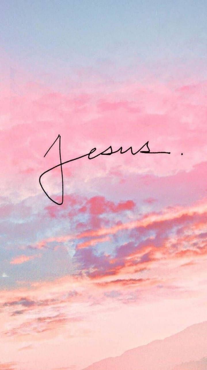  Jesus Christus Hintergrundbild 719x1280. Download Pink Sky Jesus Aesthetic Wallpaper