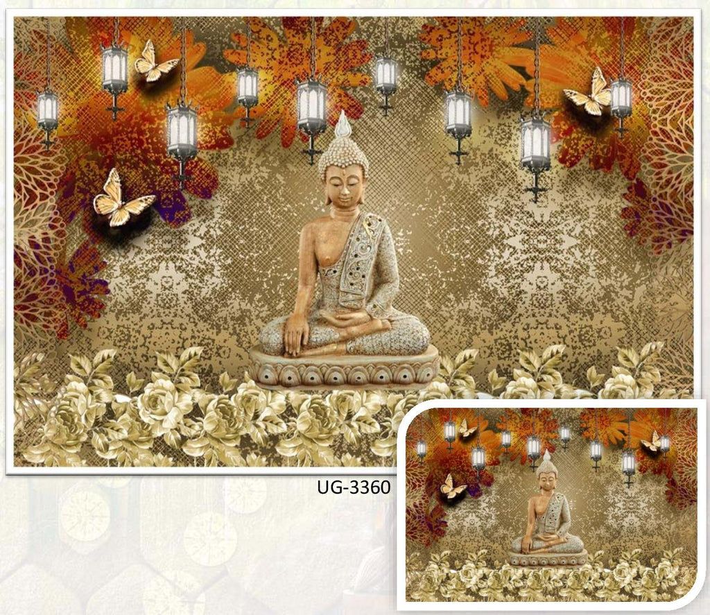  Buddhismus Hintergrundbild 1024x887. Lord Buddha Gold Toned Aesthetic Wallpaper