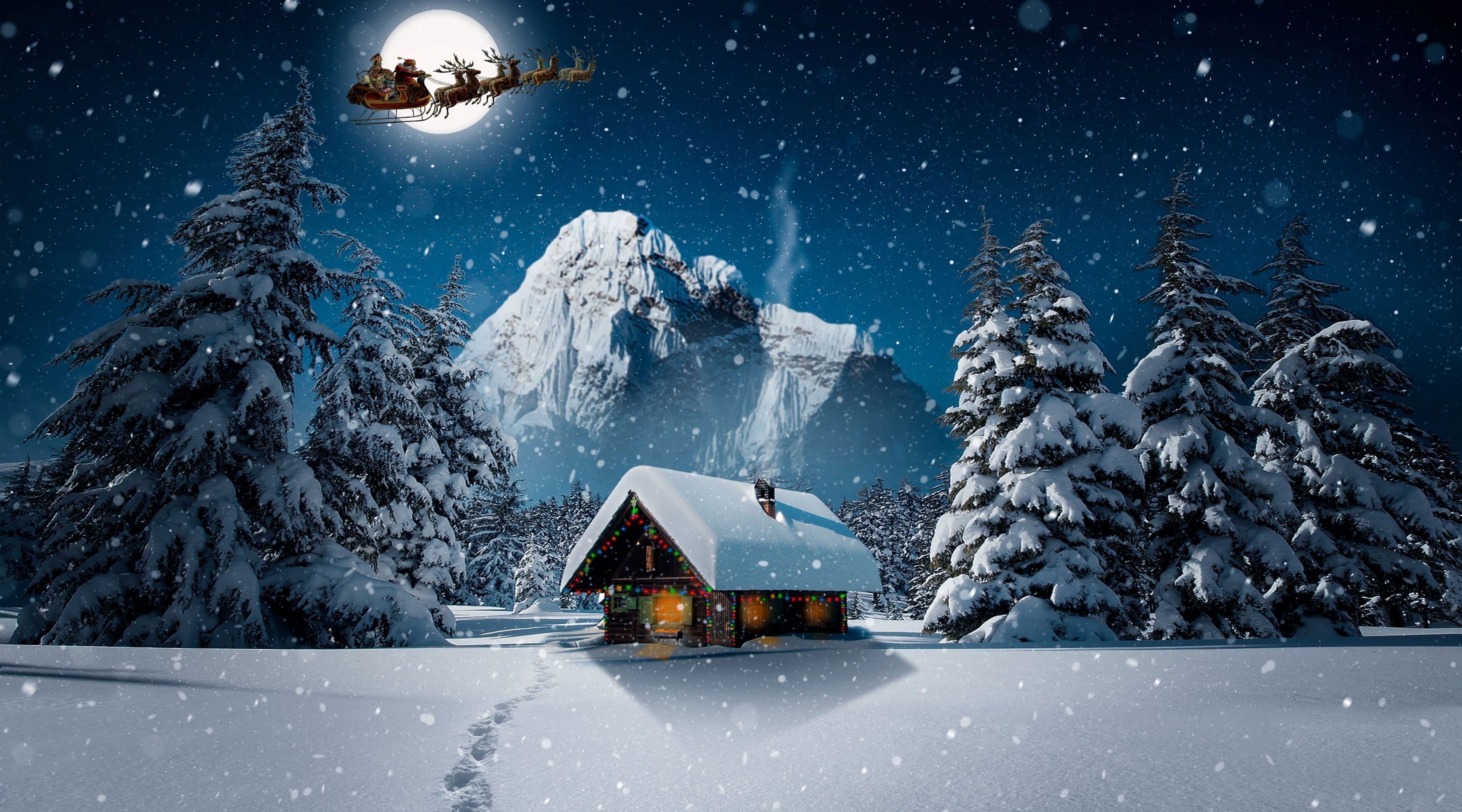  Desktop Weihnachten Hintergrundbild 3840x2133. Christmas Winter 4K wallpaper, Holidays, Landscape, Night, Design, Fantas. Fondos de pantalla de invierno, Fondo de pantalla navidad hd, Fondo de pantalla navidad