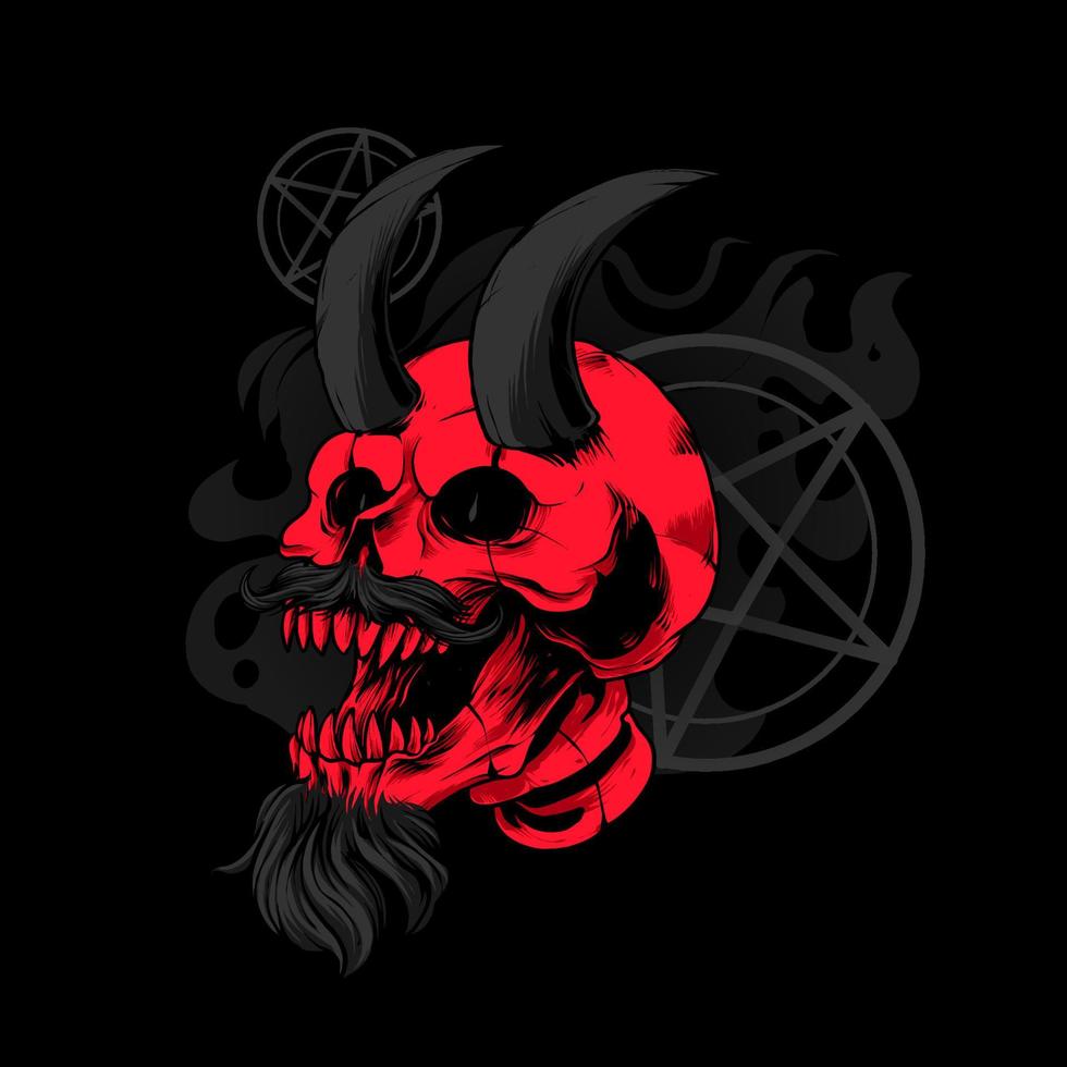  Teufel Hintergrundbild 980x980. satanschädel mit hornillustration 3488185 Vektor Kunst bei Vecteezy