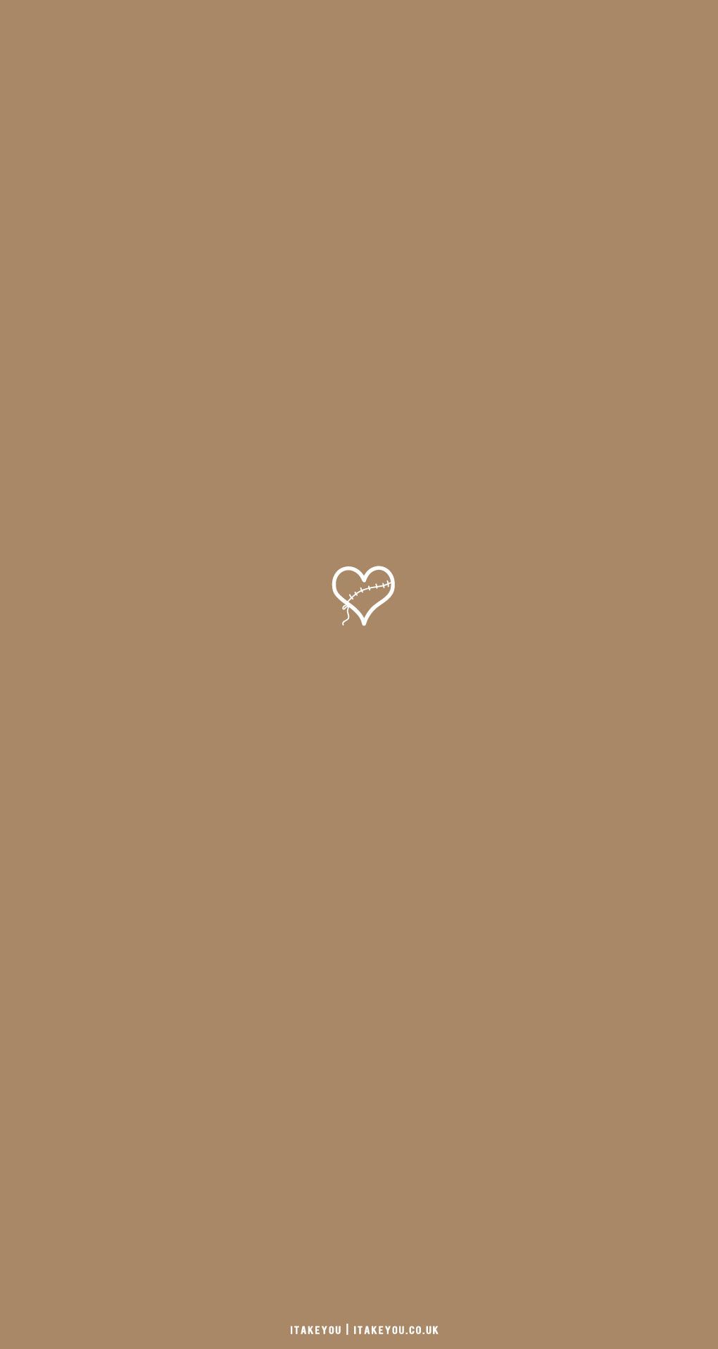  Google Pixel 8 Hintergrundbild 1020x1915. Cute Brown Aesthetic Wallpaper for Phone : Stitched Heart Minimalist I Take You. Wedding Readings. Wedding Ideas