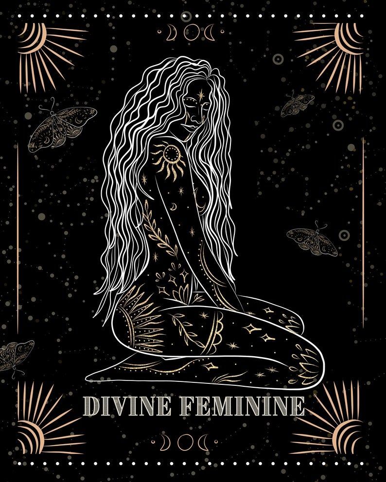  Feminin Hintergrundbild 794x992. Divine Feminine Digital Art Wild Woman Bohemian Artwork. Divine feminine art, Goddess art, Spiritual artwork