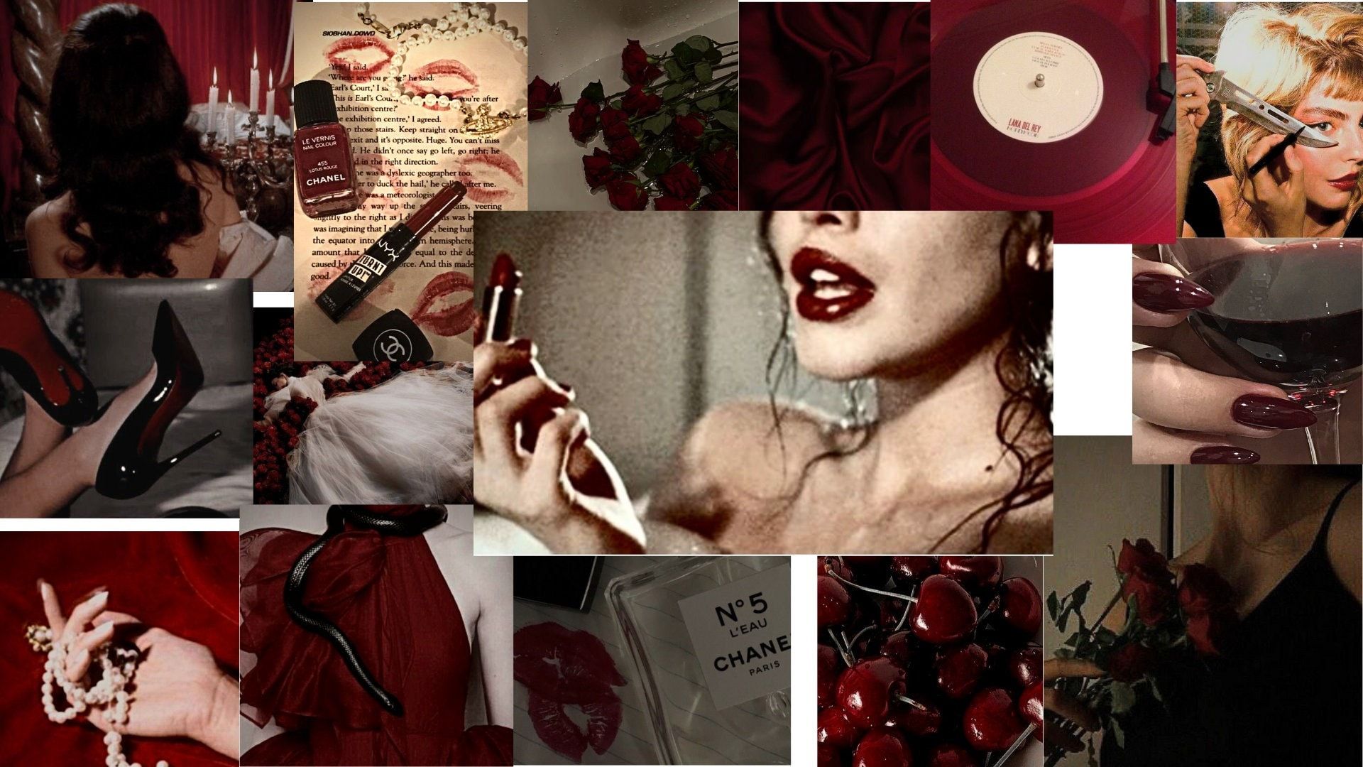  Feminin Hintergrundbild 1920x1080. Red Aesthetic Posters / Red Collage / Red Posters / Femme