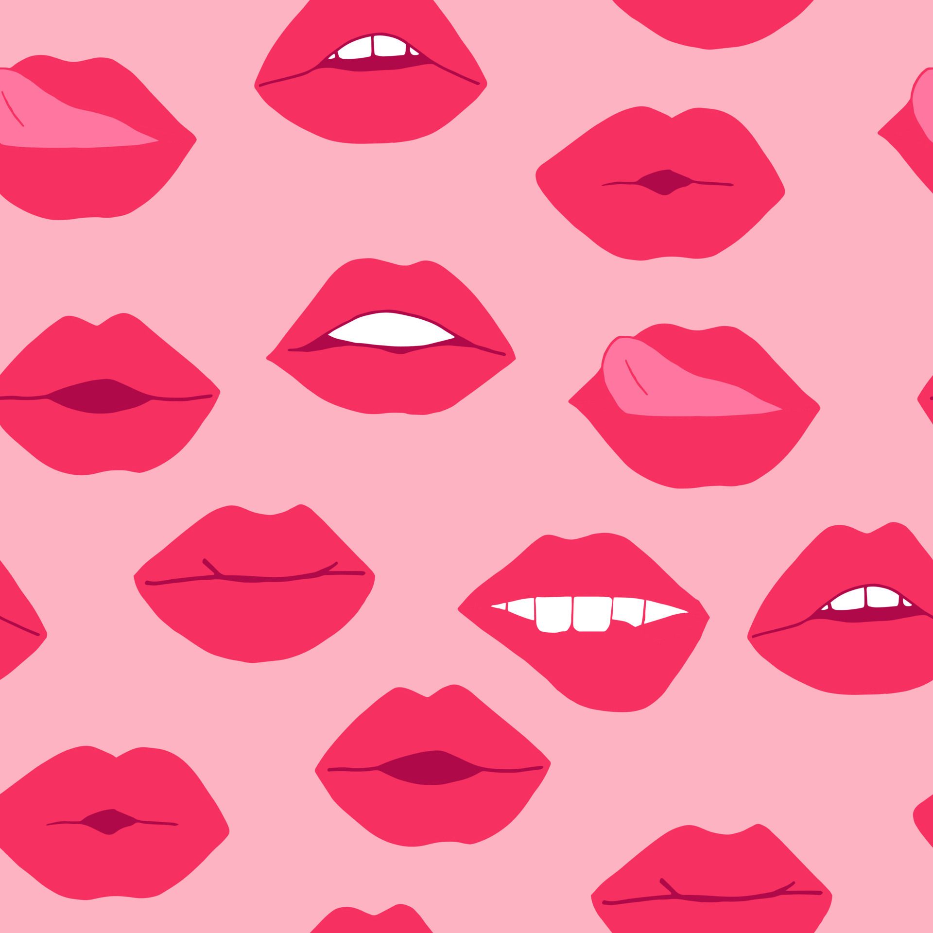  Madchenhaft Hintergrundbild 1920x1920. lippen mit nahtlosem muster des rosa lippenstifts. mundillustrationshand gezeichnet im karikaturstil 10449420 Vektor Kunst bei Vecteezy