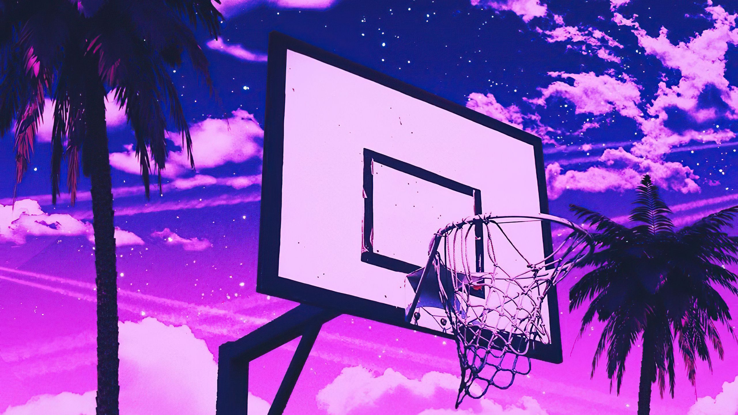  Basketball Hintergrundbild 2560x1440. Purple Aesthetic Basketball Wallpaper