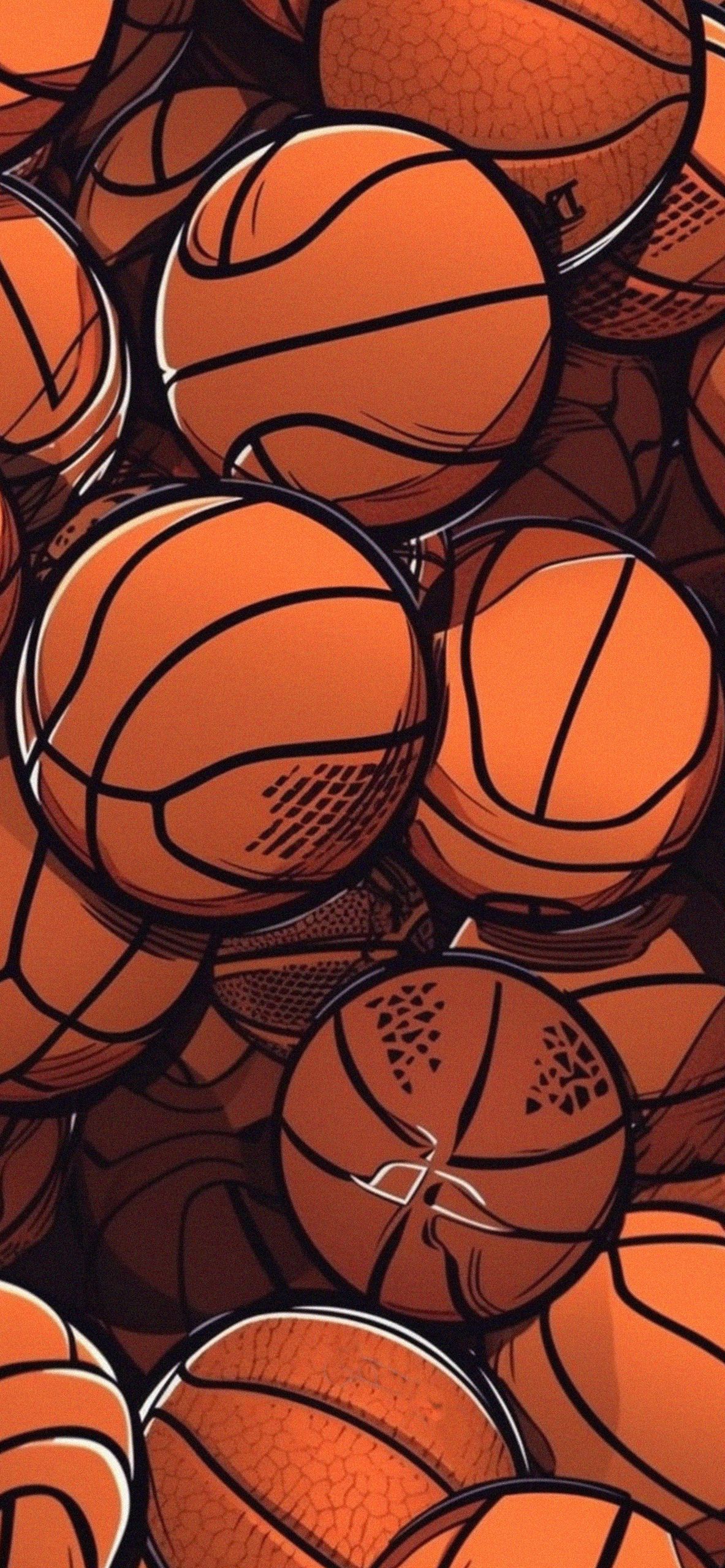  Basketball Hintergrundbild 1183x2560. Basketball Pattern Wallpaper Aesthetic Wallpaper