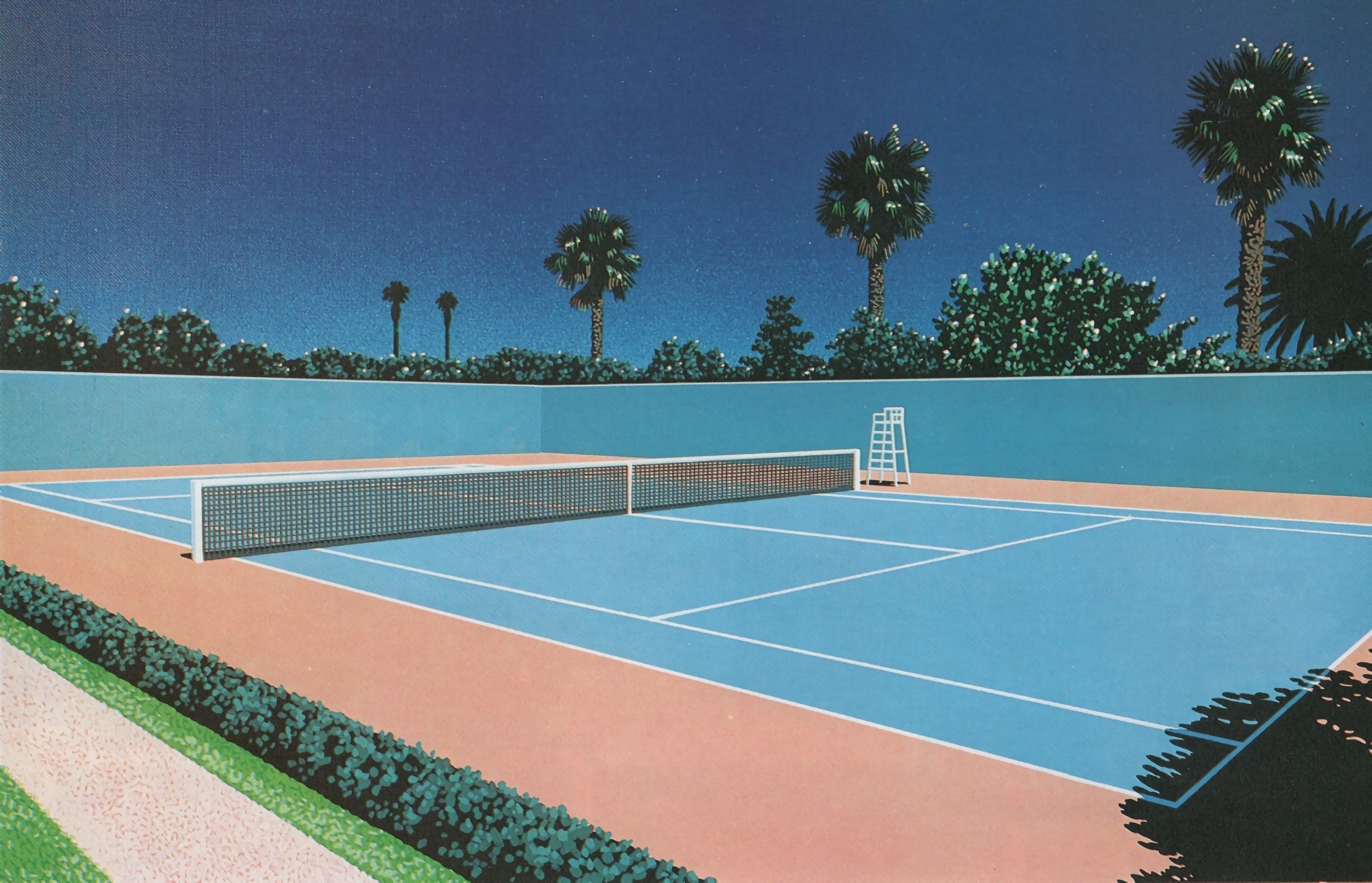  Tennis Hintergrundbild 2560x1648. Retrowave, 1980s, painting, tennis court Gallery HD Wallpaper